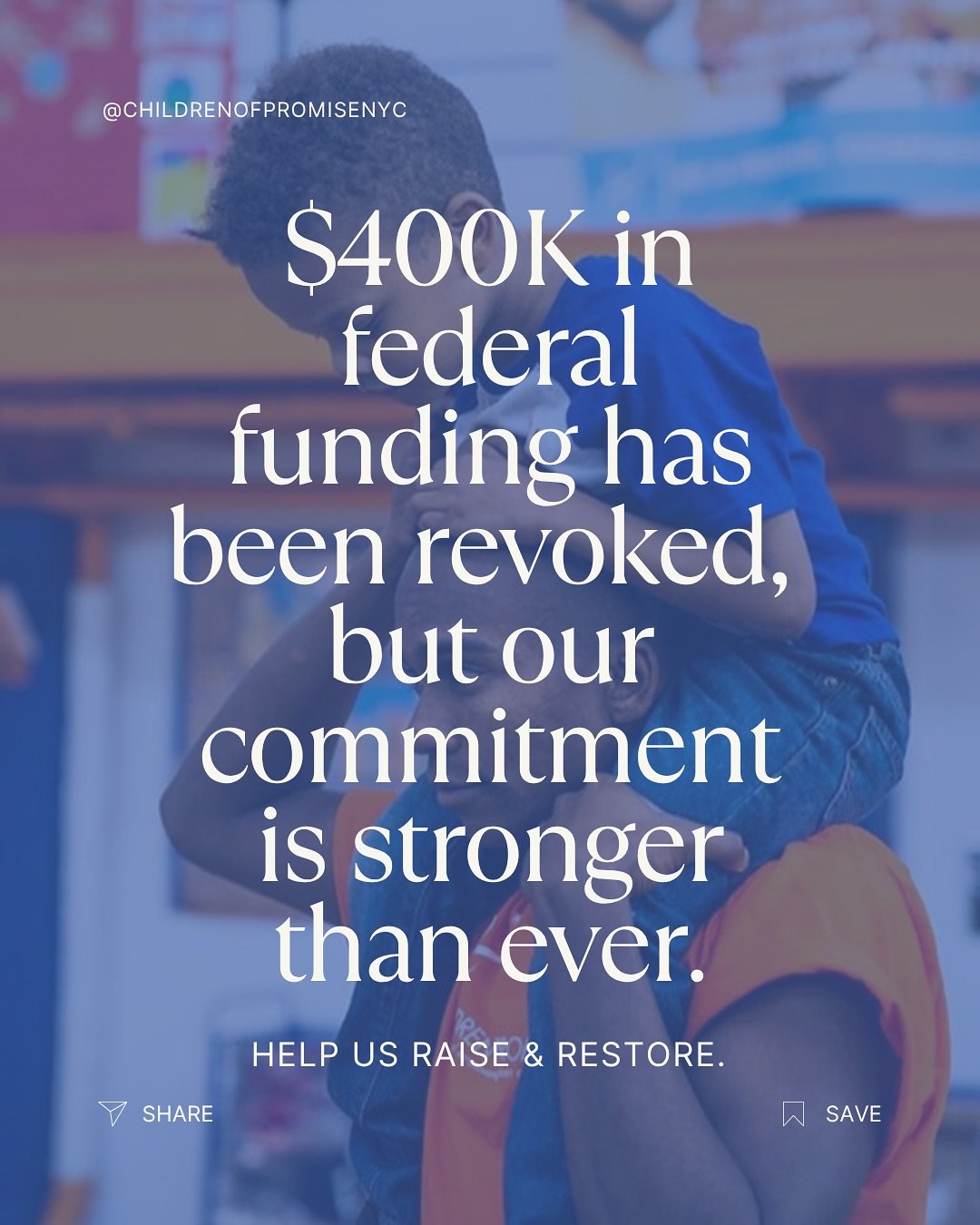 Your generosity can help us keep the promise we&rsquo;ve made to our children and families. Help us Raise &amp; Restore in the face of uncertainty. Visit cpnyc.org/donate #RaiseandRestore #CPNYC #NYCNonProfit #Donate