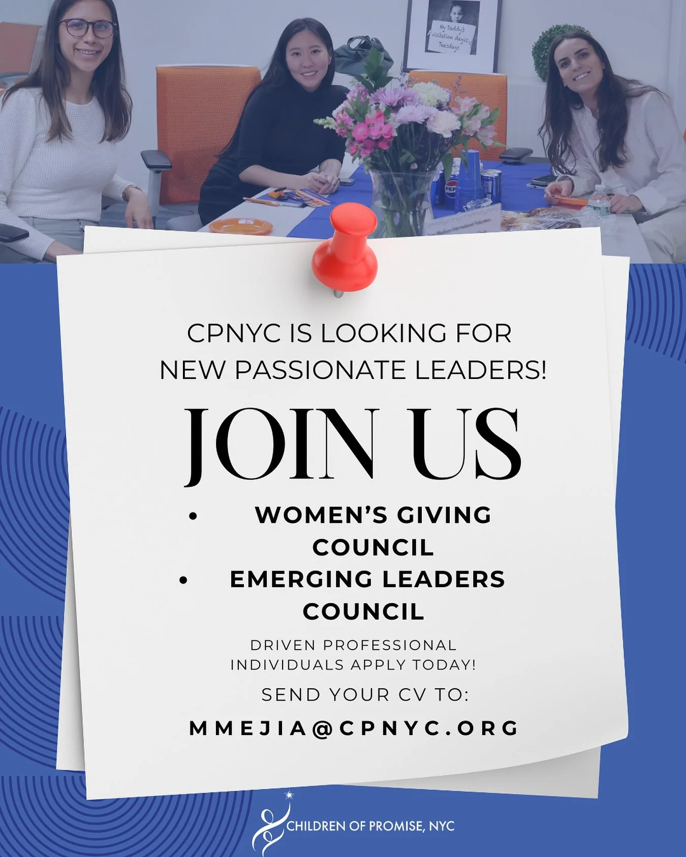 CPNYC is looking for community leaders. 🌟
Passionate about service? Inspired to lead?
Children of Promise, NYC is now recruiting for our Women&rsquo;s Giving Council and Emerging Leaders Council. Both offer unique opportunities to fundraise, network