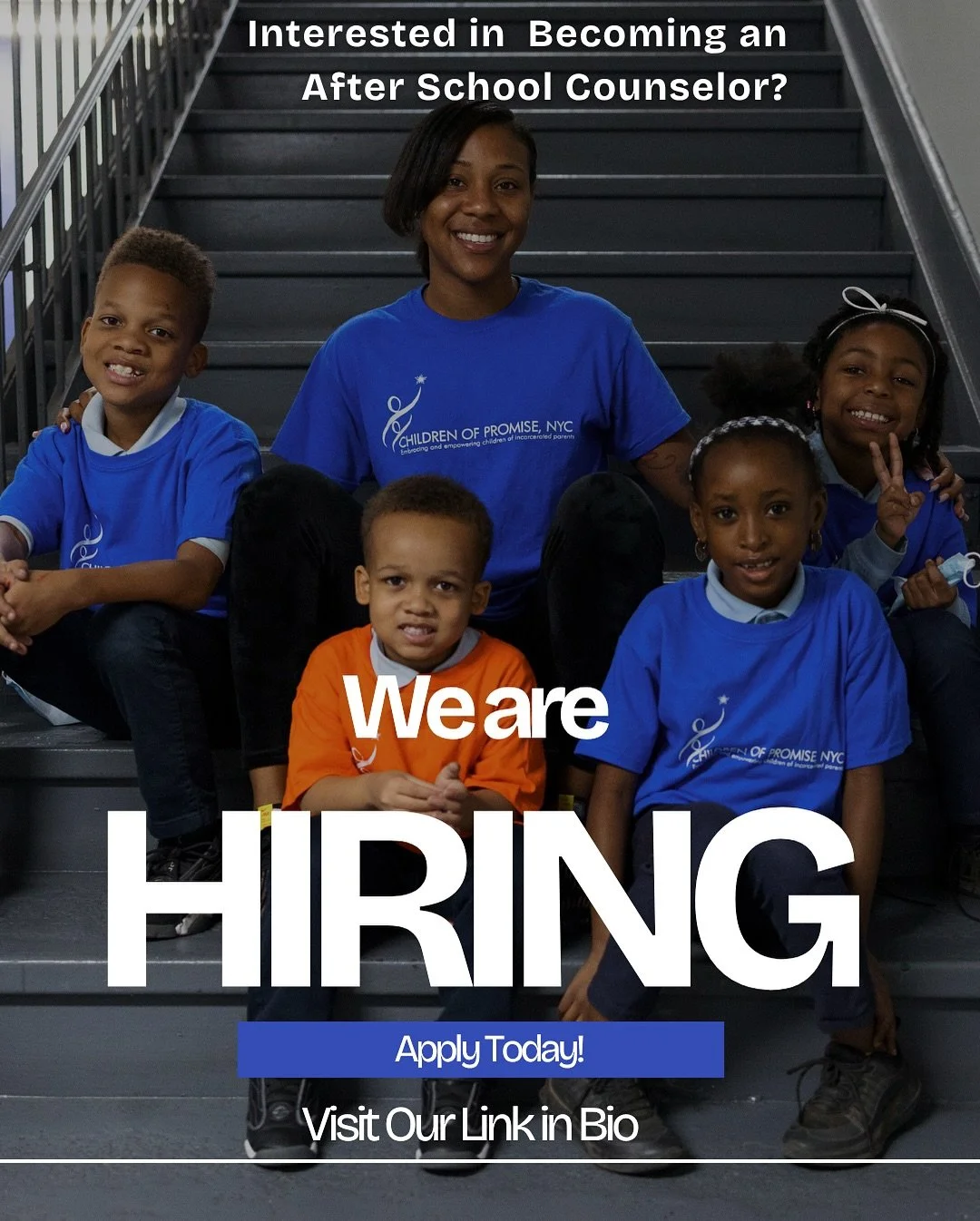 We&rsquo;re hiring! 🧡 Looking for purpose-driven work that makes a difference? Join the CPNYC team and help empower NYC youth and families.
Open Positions: 🌟 After School Counselor 🌟 Volunteer Engagement Manager 🌟 Education Specialist
Apply today