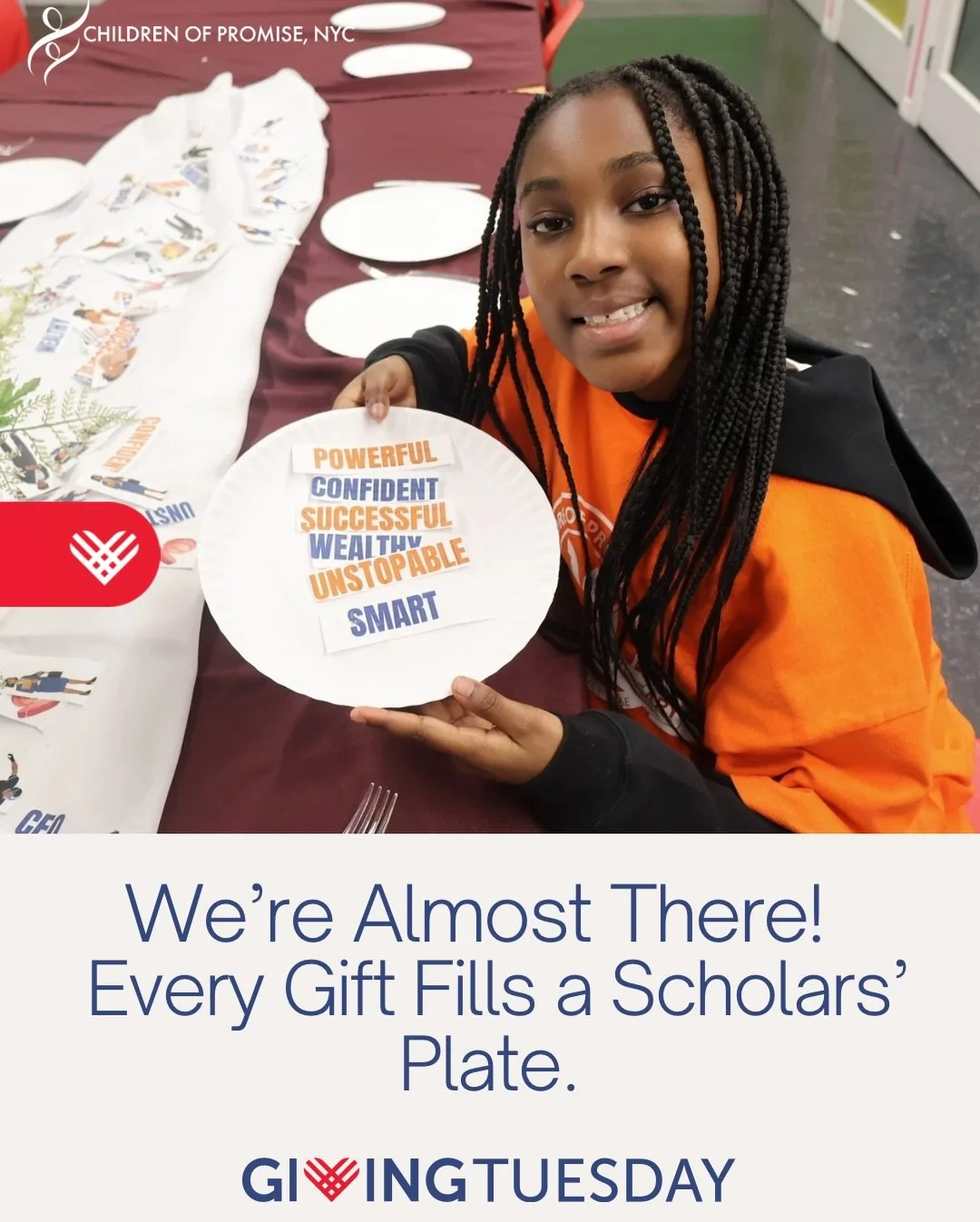 On behalf of our scholars, families, staff, and board, thank you for believing in our mission and helping us pour both food and hope into the lives of the children we serve. Together, we are proving that a full plate can change a child&rsquo;s future