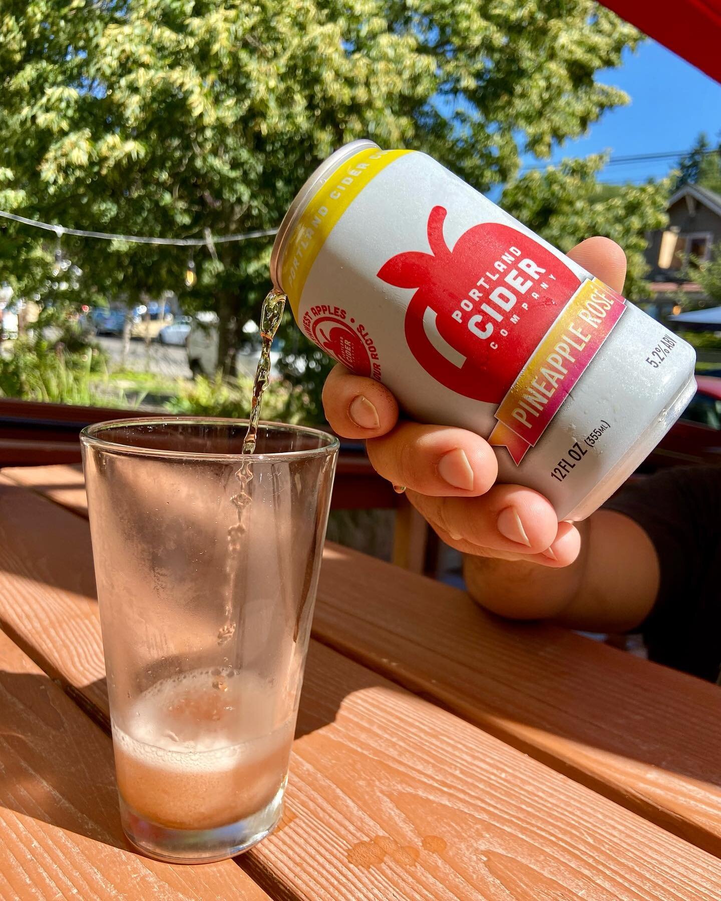 We&rsquo;ve got a new cider pouring! This Pineapple Ros&eacute; from @portlandcider is bright, fruity, semi sweet &amp; pairs beautifully with any pizza 🌈🌞