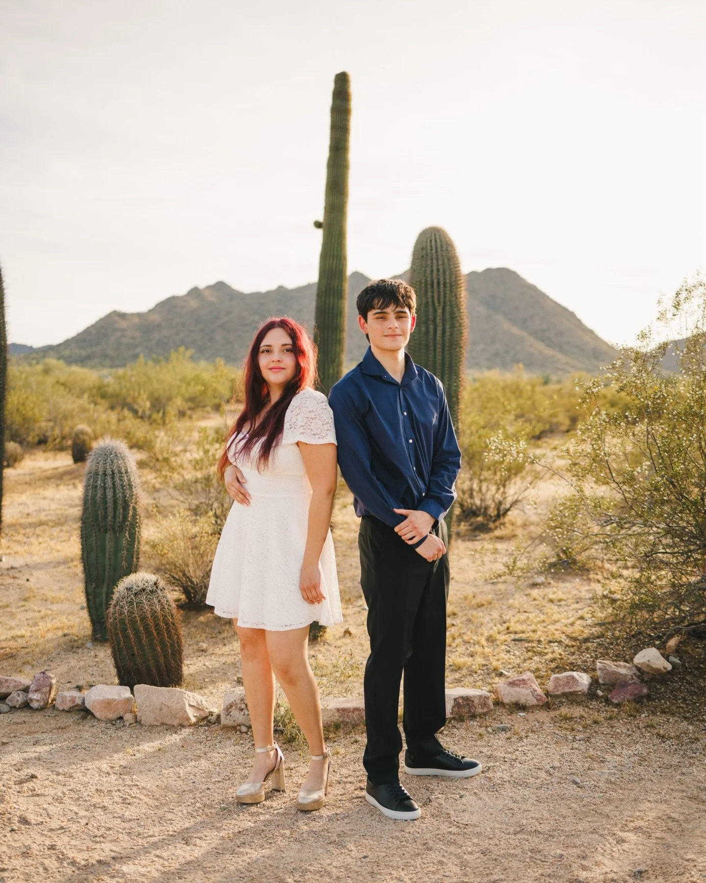 What a special session ✨ 
Celebrating Sam graduating high school and Maya graduating college&hellip; two incredible milestones in one beautiful evening 🌵✨
You both were such a joy to photograph.
Wishing you all the best as you step into your next ad