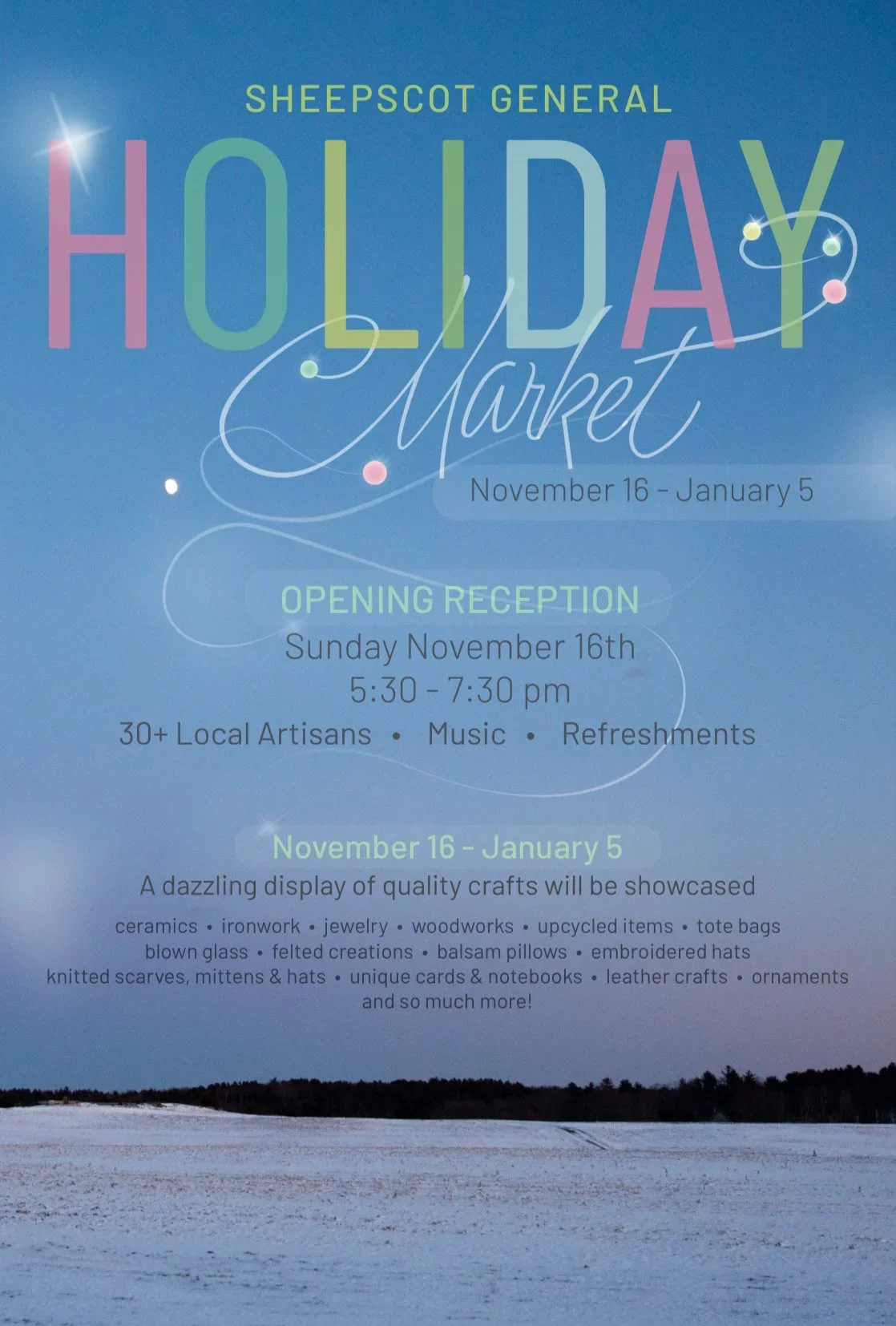 ❄️Holiday Artisan Market Opening Reception❄️
