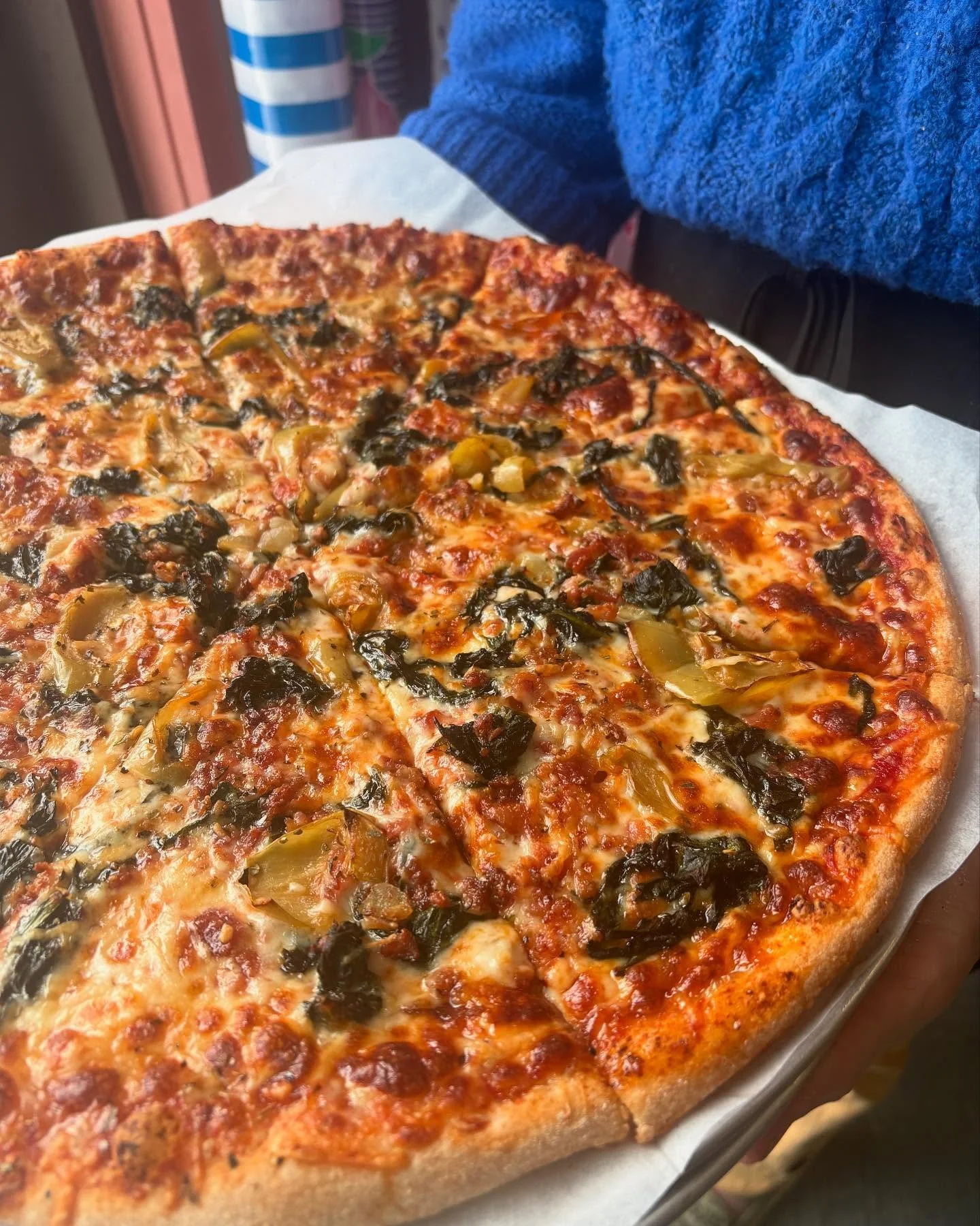 Join us on Friday evening! 

In addition to pizza night, we will have community caroling in the cafe from 5-6:30pm. Bring the whole family for dinner, enjoy some tea or hot cocoa or a glass of wine, and join in the singing! 

Friday night Pizza Speci