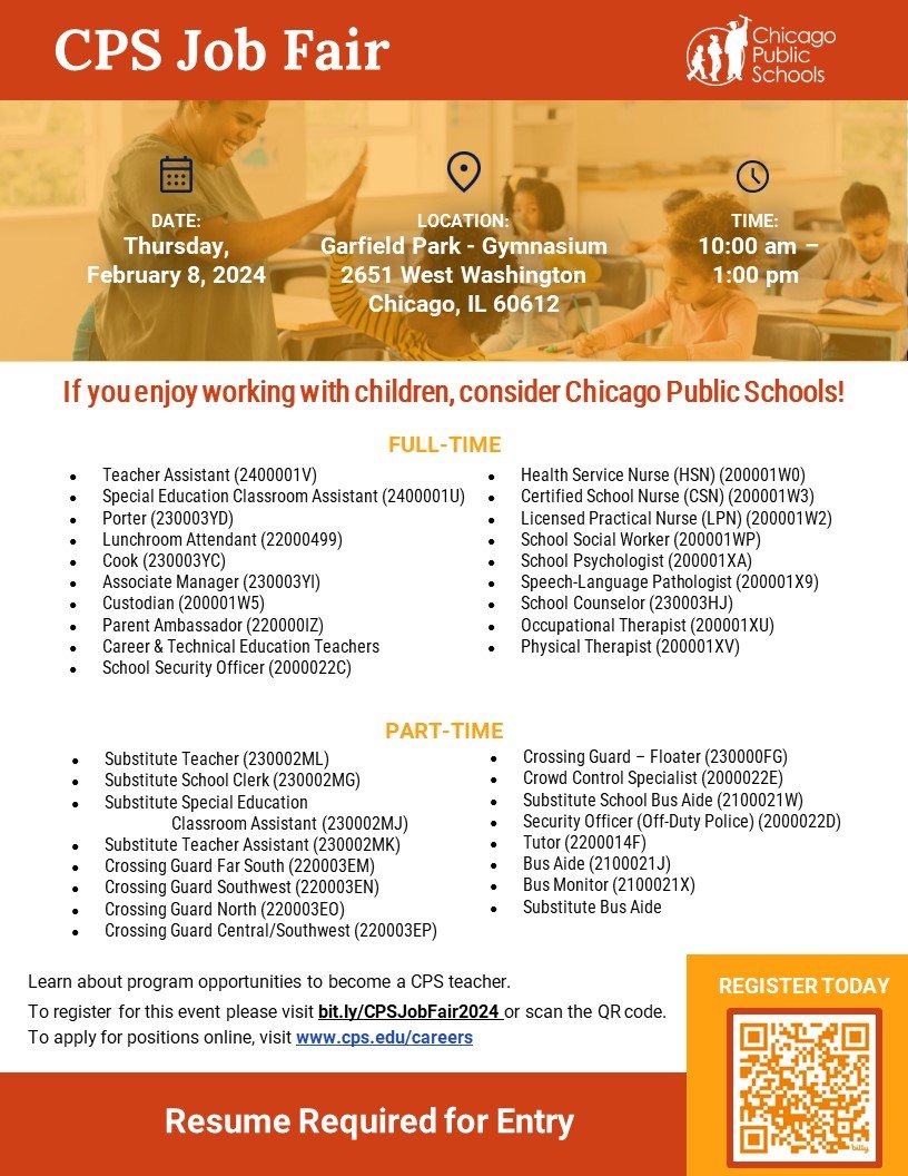 Chicago Public Schools Paraprofessional Job Fair — Teach Chicago