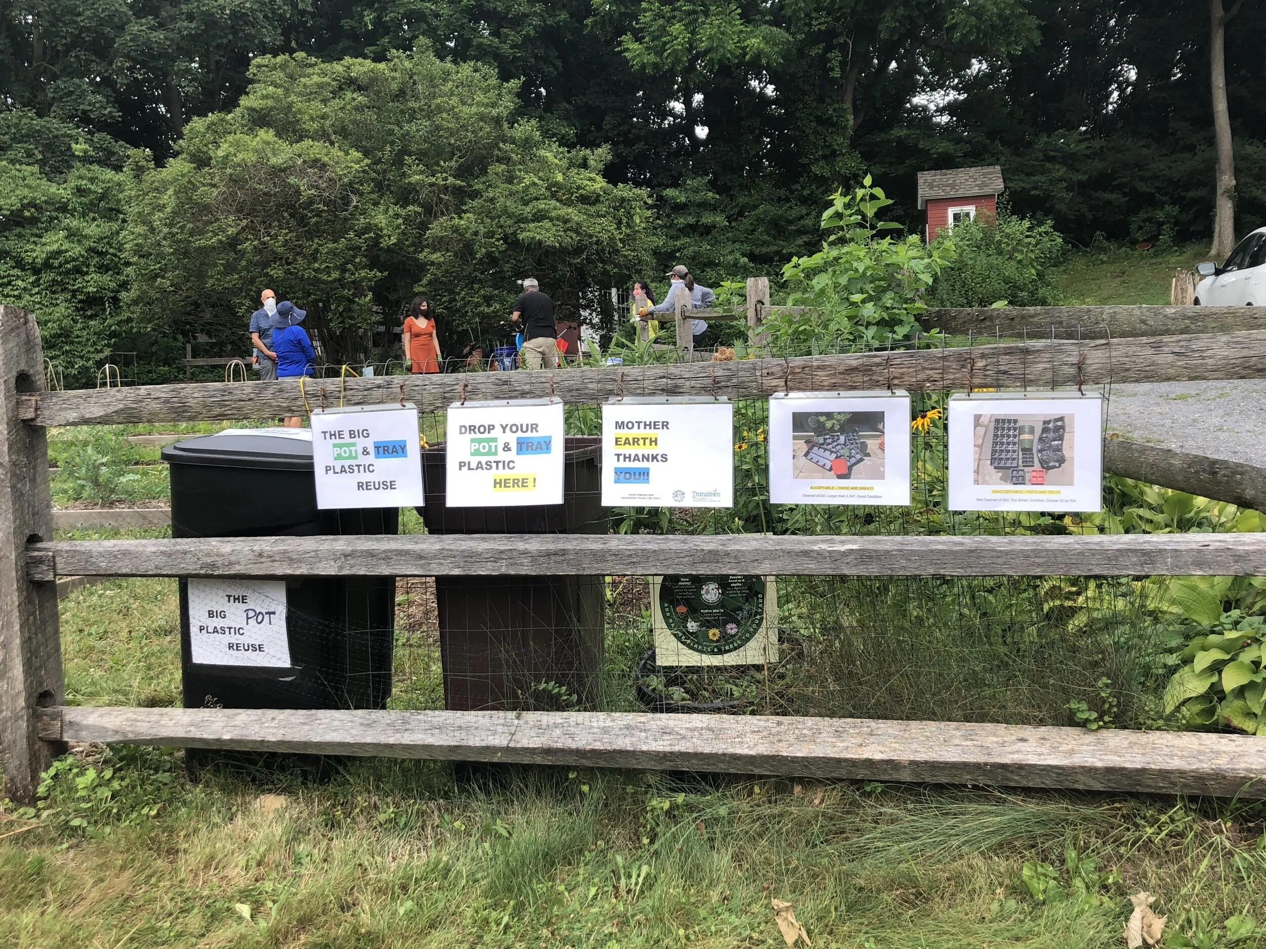 Drop off your pots into the clearly marked bins at Dodge Homestead or the Science Museum