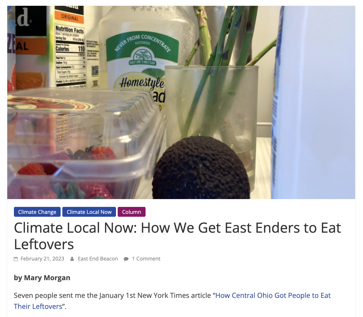 Climate Local Now: How We Get East Enders to Eat Leftovers