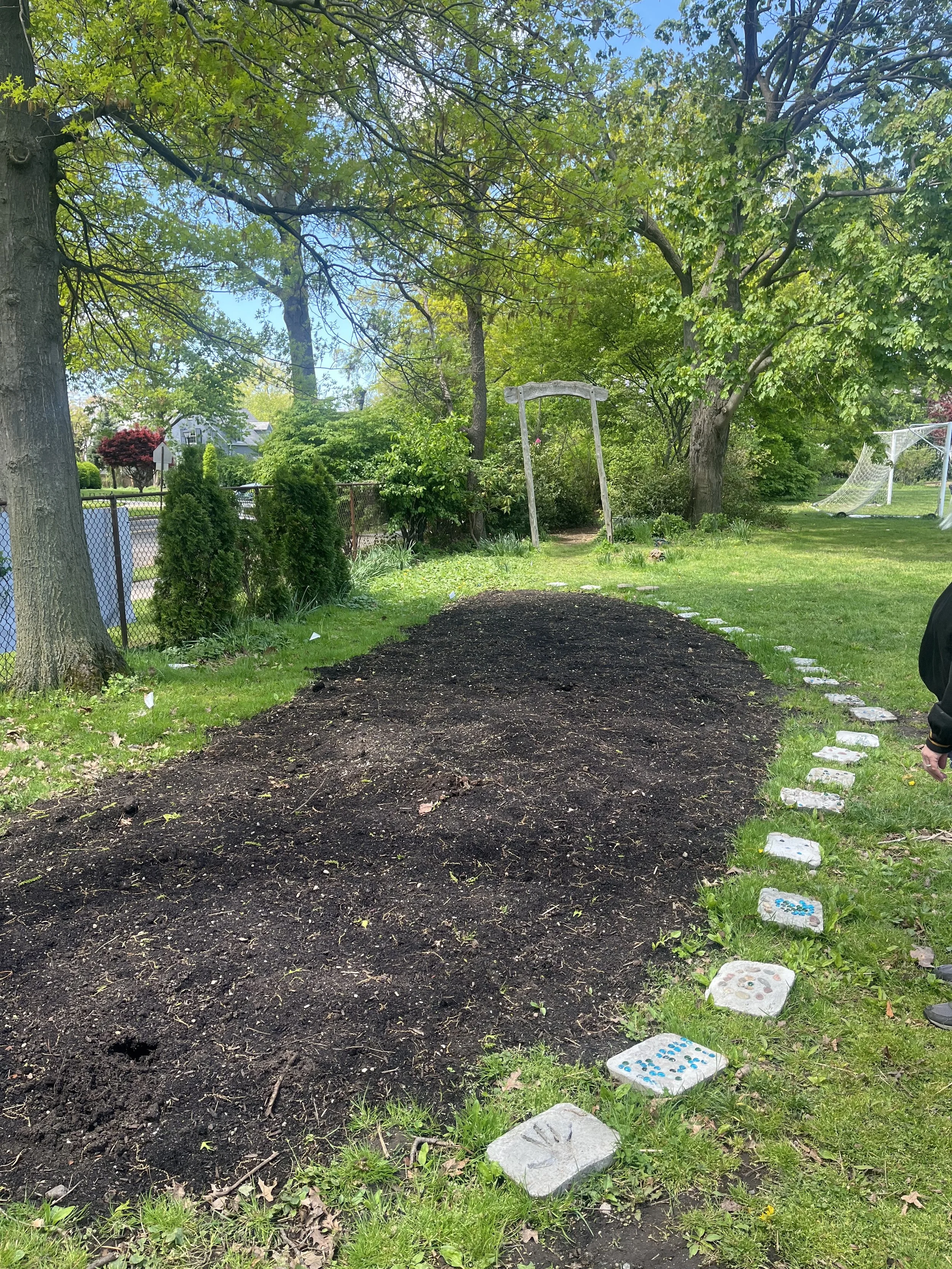 Prepared garden bed.