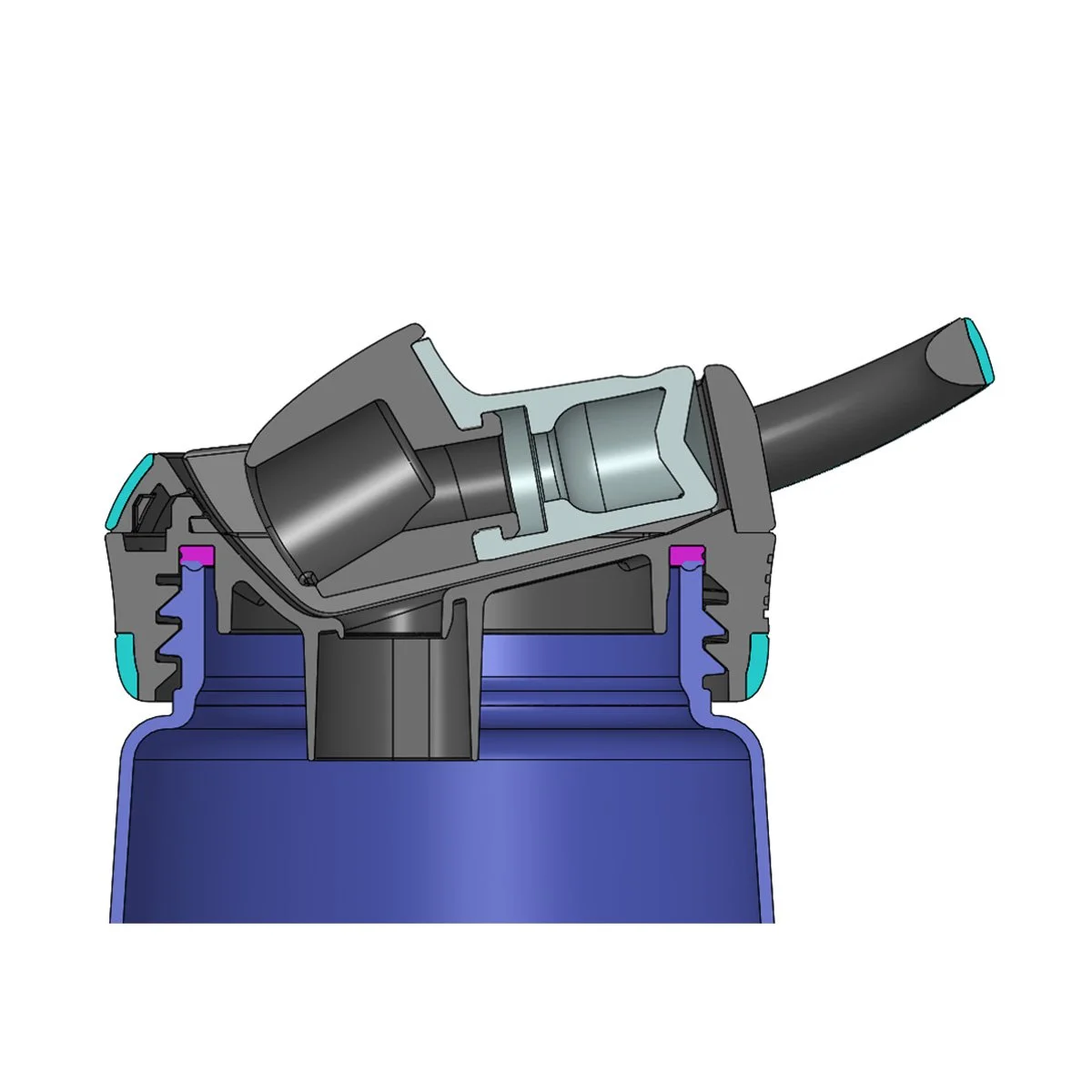 CAD section through bite valve - down
