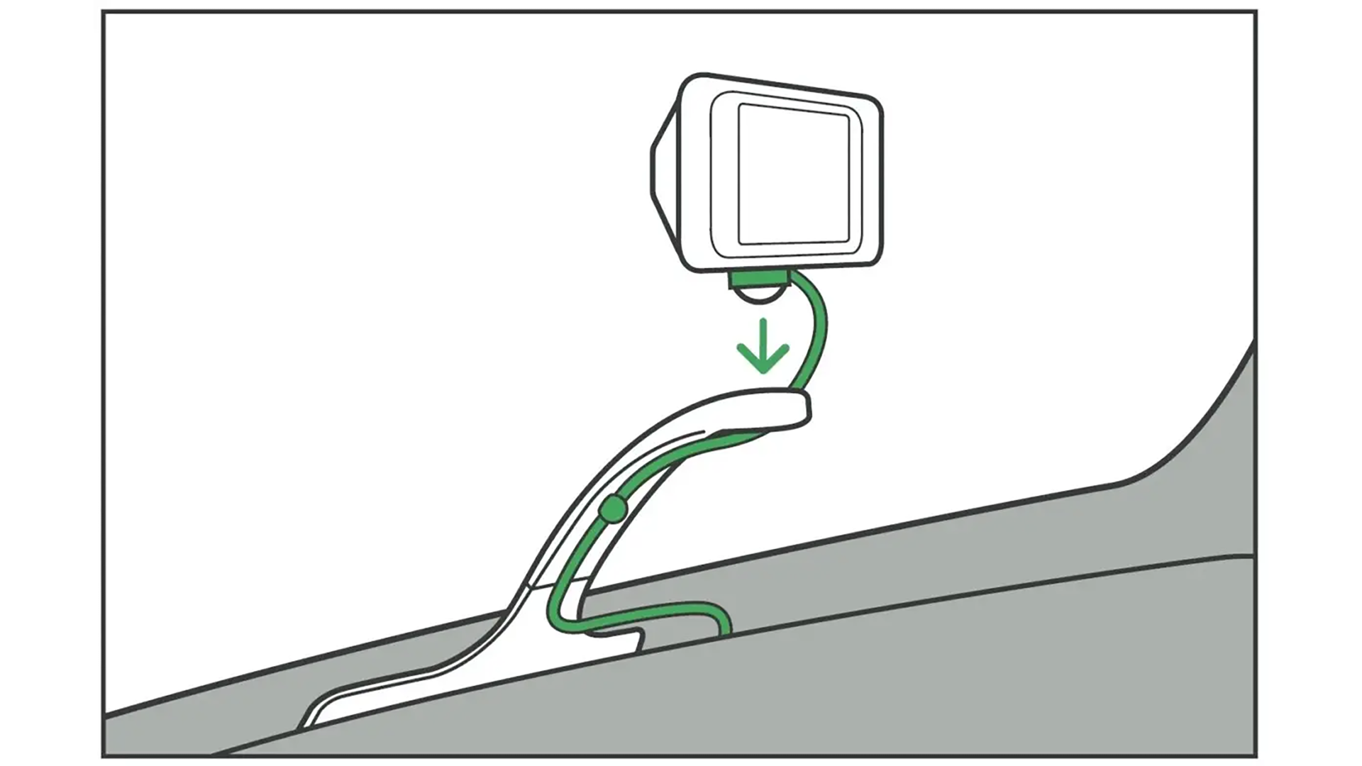 Power cable routing plus camera attachment to magnetic ball joint