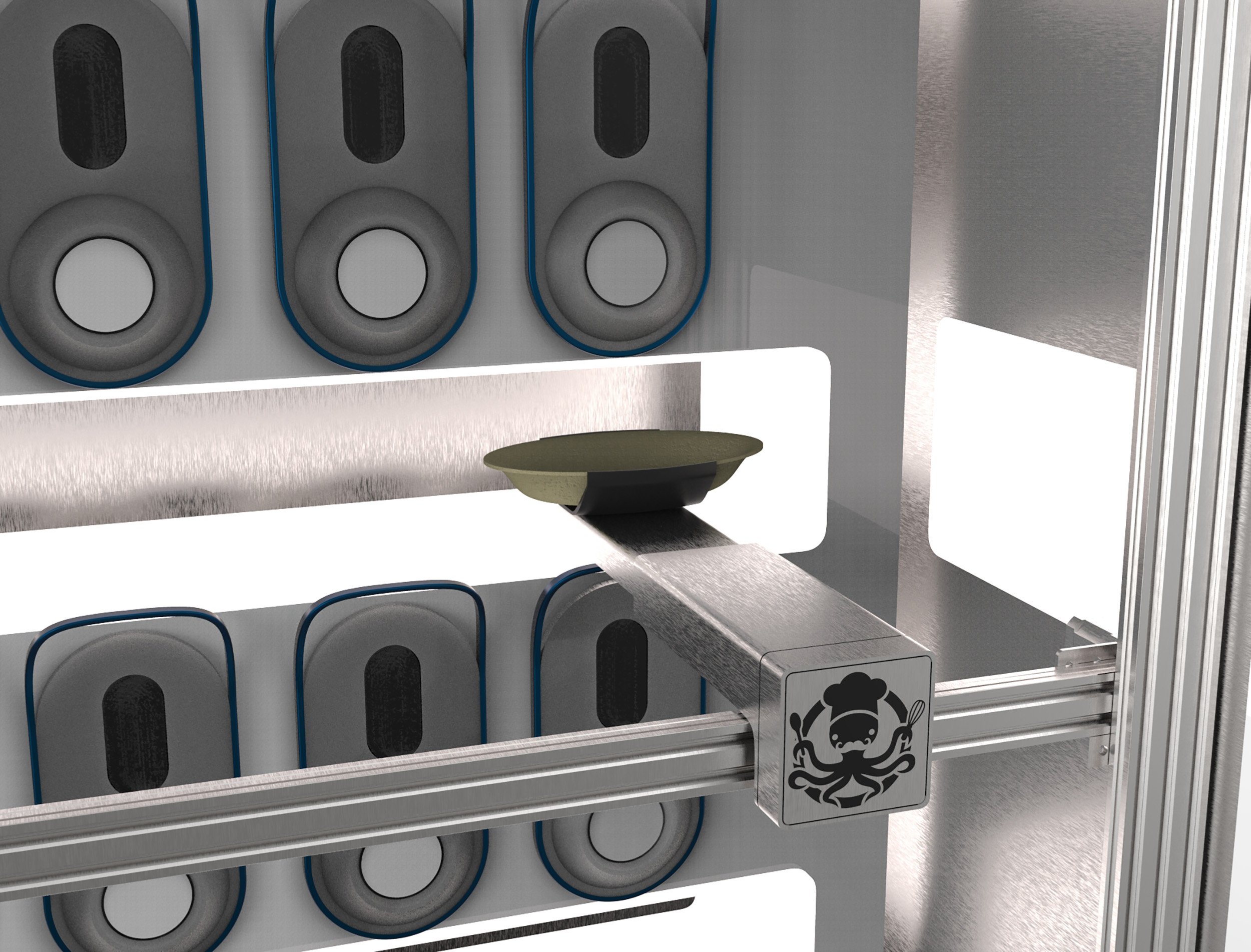 robotic bowl arm with Caldo logo integration