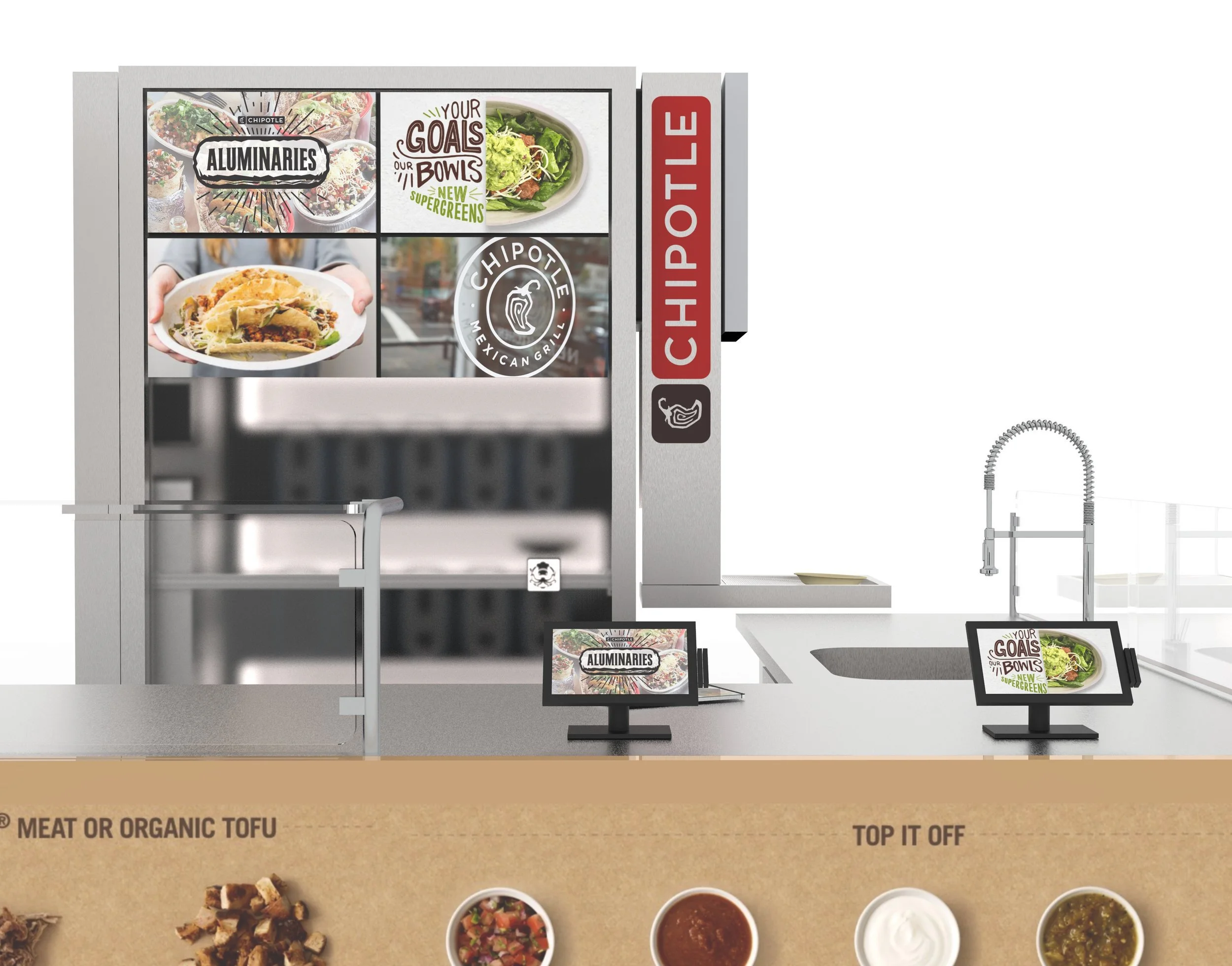 freestanding kitchen Chipotle-branded