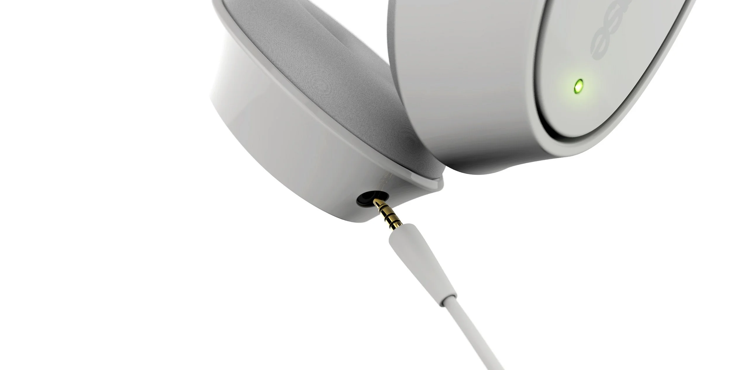 removable cable/connector plugs into lower earphone