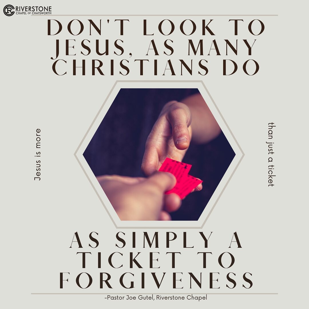 Pastor preached a 🔥 sermon this past weekend!  What a great reminder to look to Jesus as more than just a ticket to forgiveness!  #greatquotes #church #losangeles #goodsermon #greatword #forgiveness