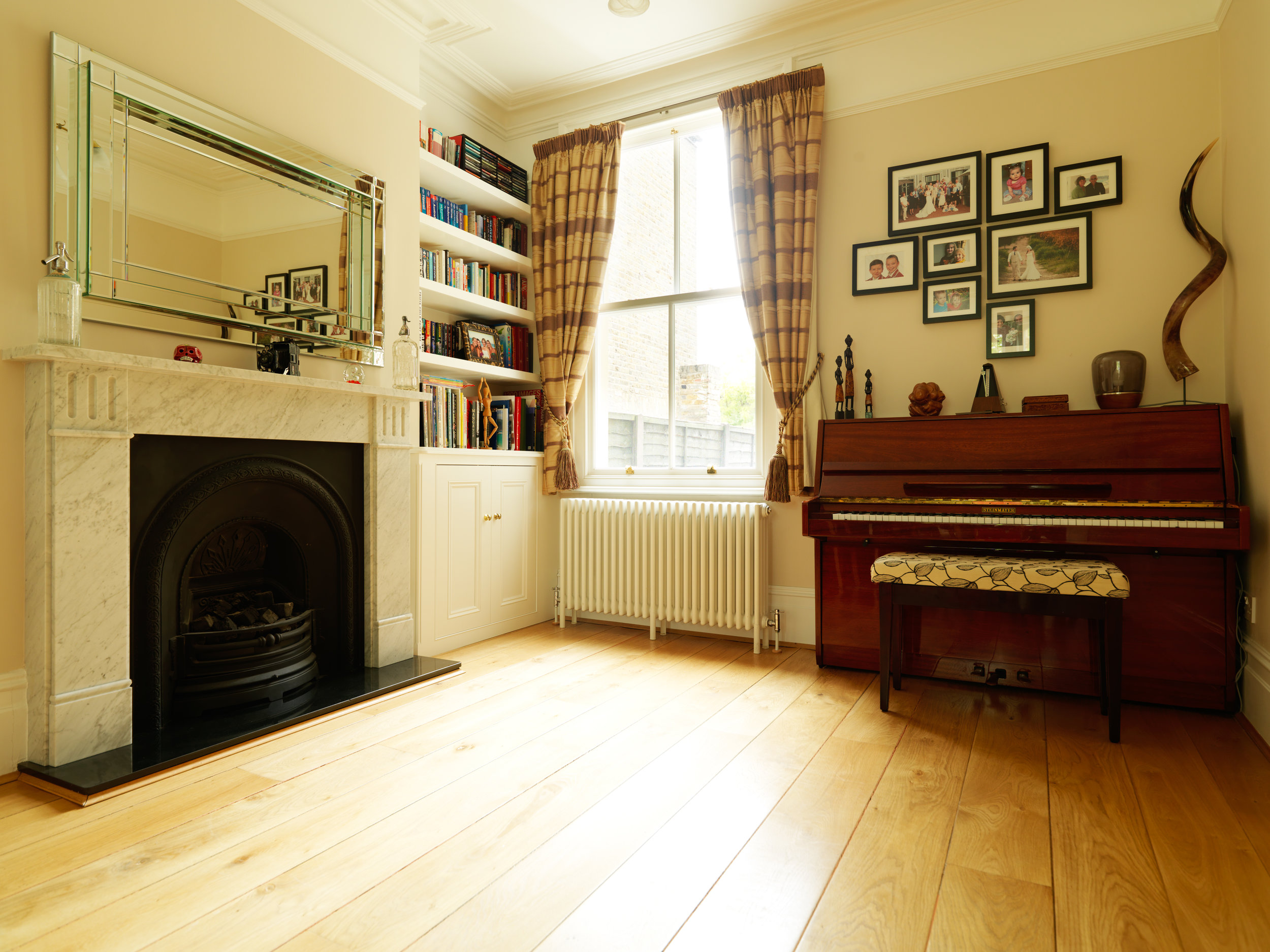 Rehearsal space with upright piano