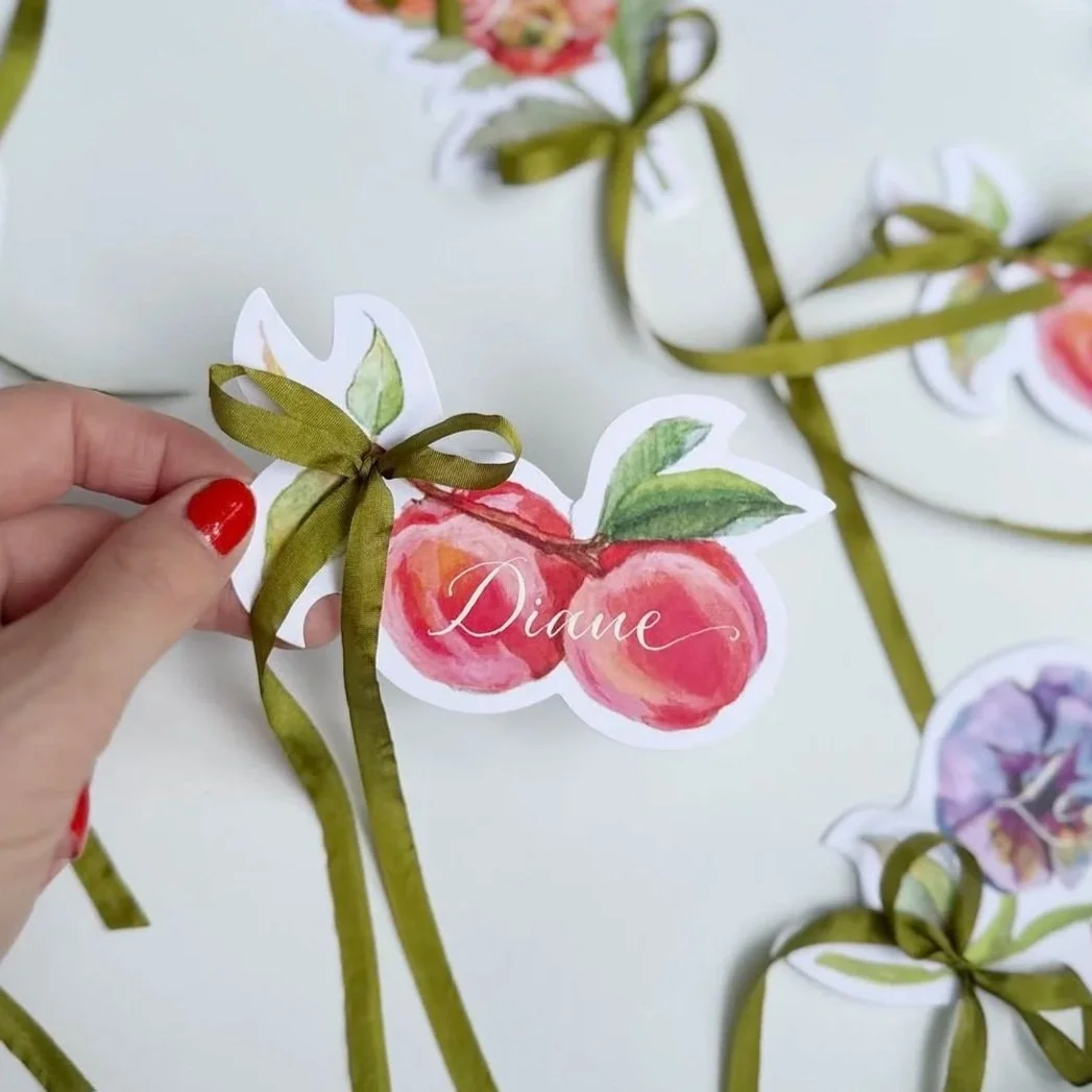 calligraphy-artist-dallas-wedding-painted flower-name-card