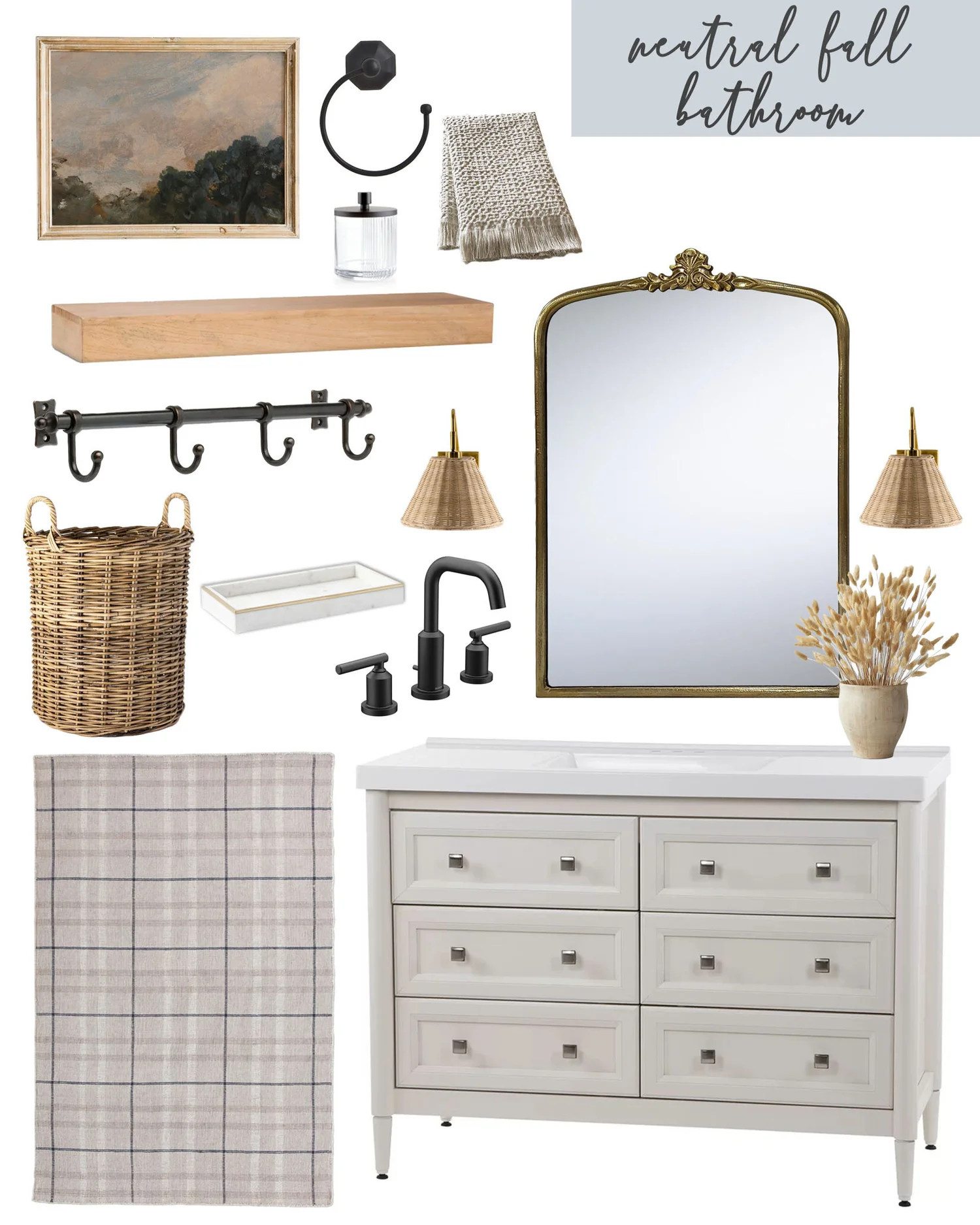 Neutral Fall Bathroom — Blushing Boho