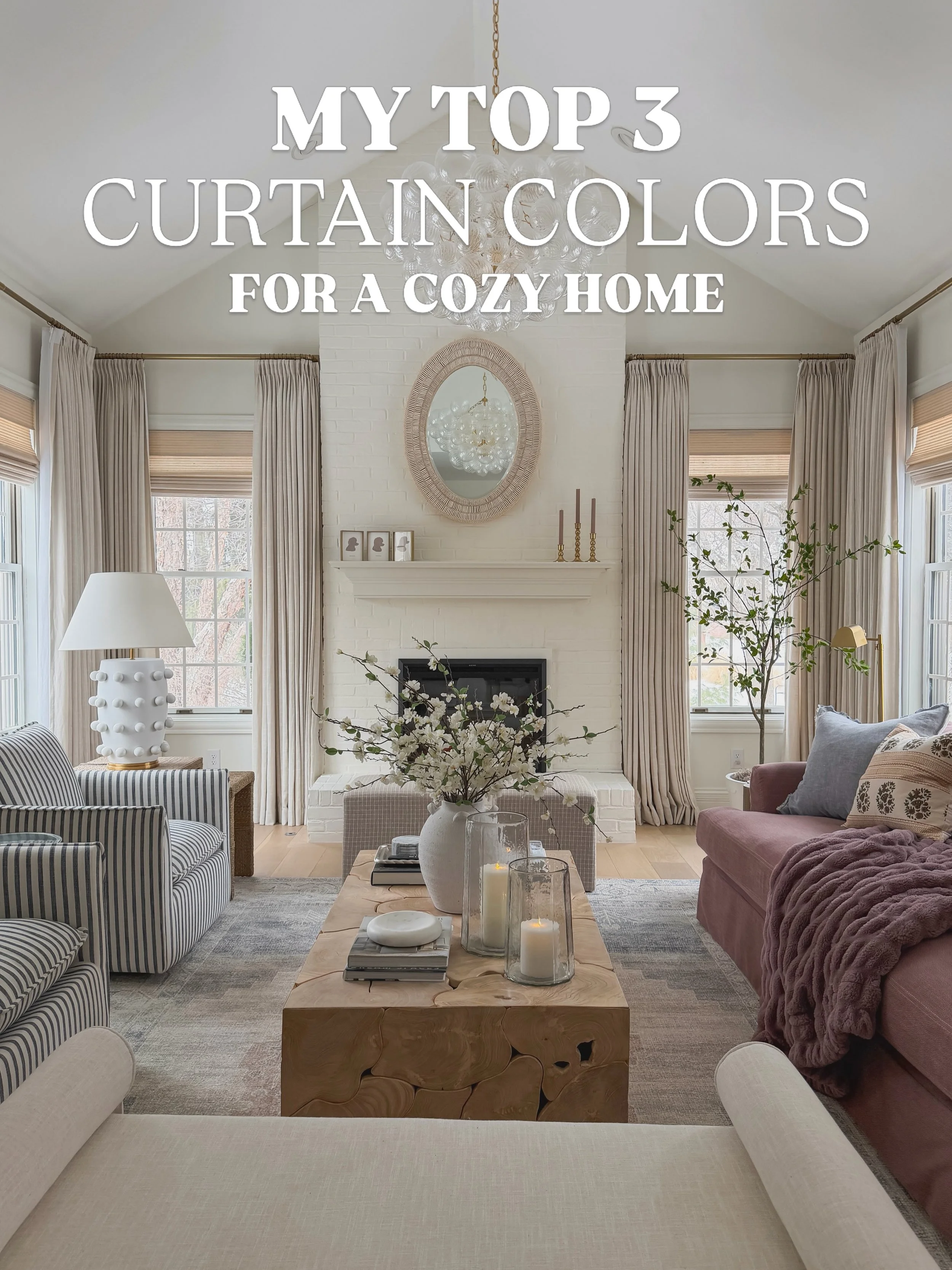If you&rsquo;re having trouble picking what @twopagescurtains color to order, these three are tried and true favorites of mine!

Use my code: BLUSHINGBOHO to get 22% off your entire order now!

Linking all my exact curtains and hardware! 

Comment SH
