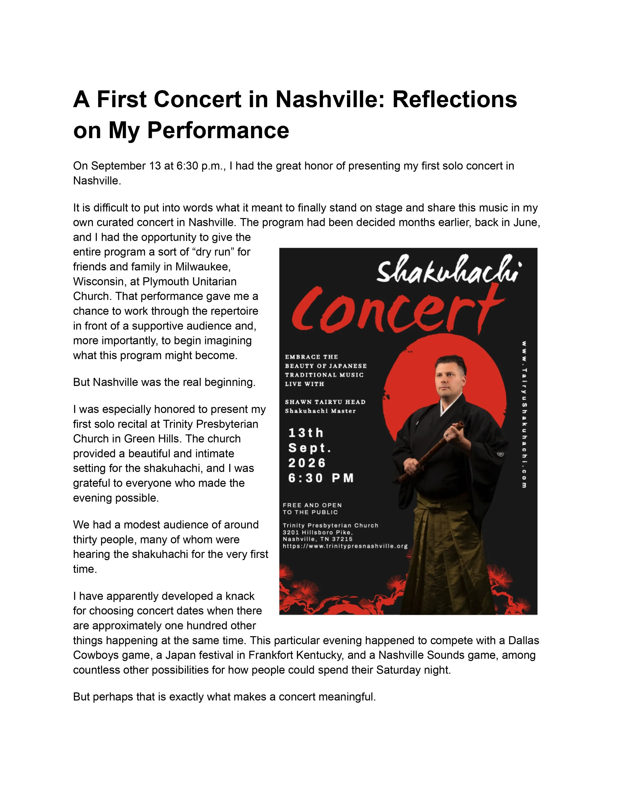 A First Concert in Nashville 