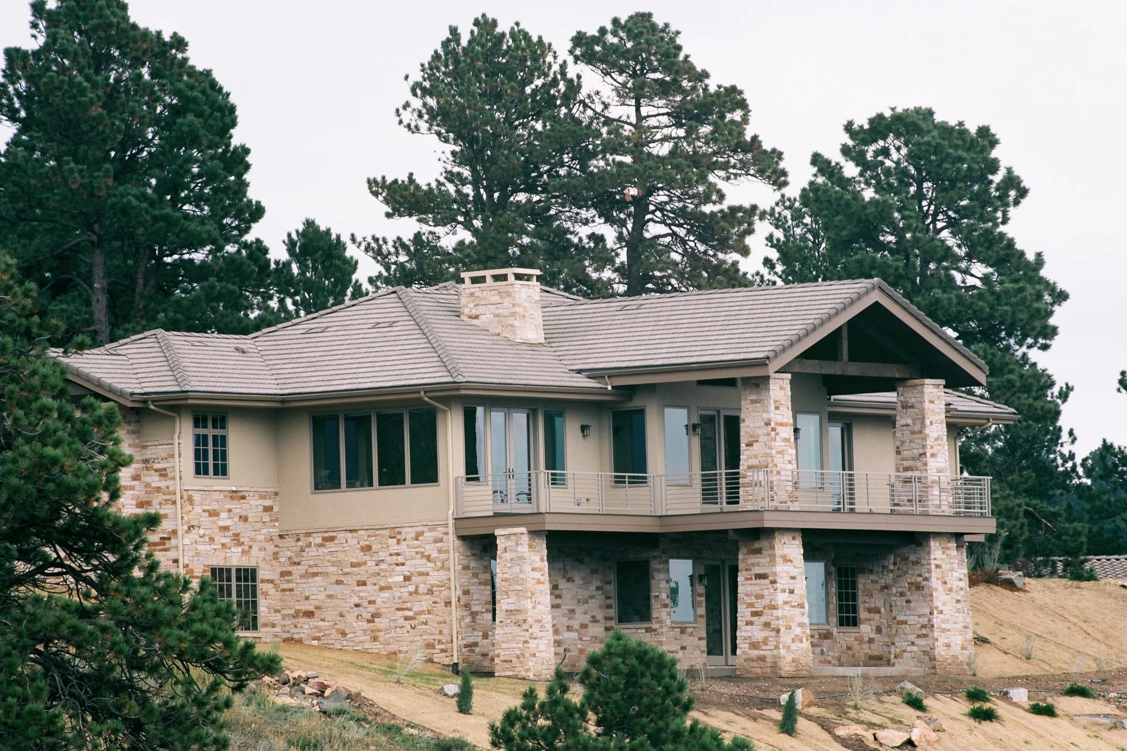  Left Side Exterior + Back Balcony View 