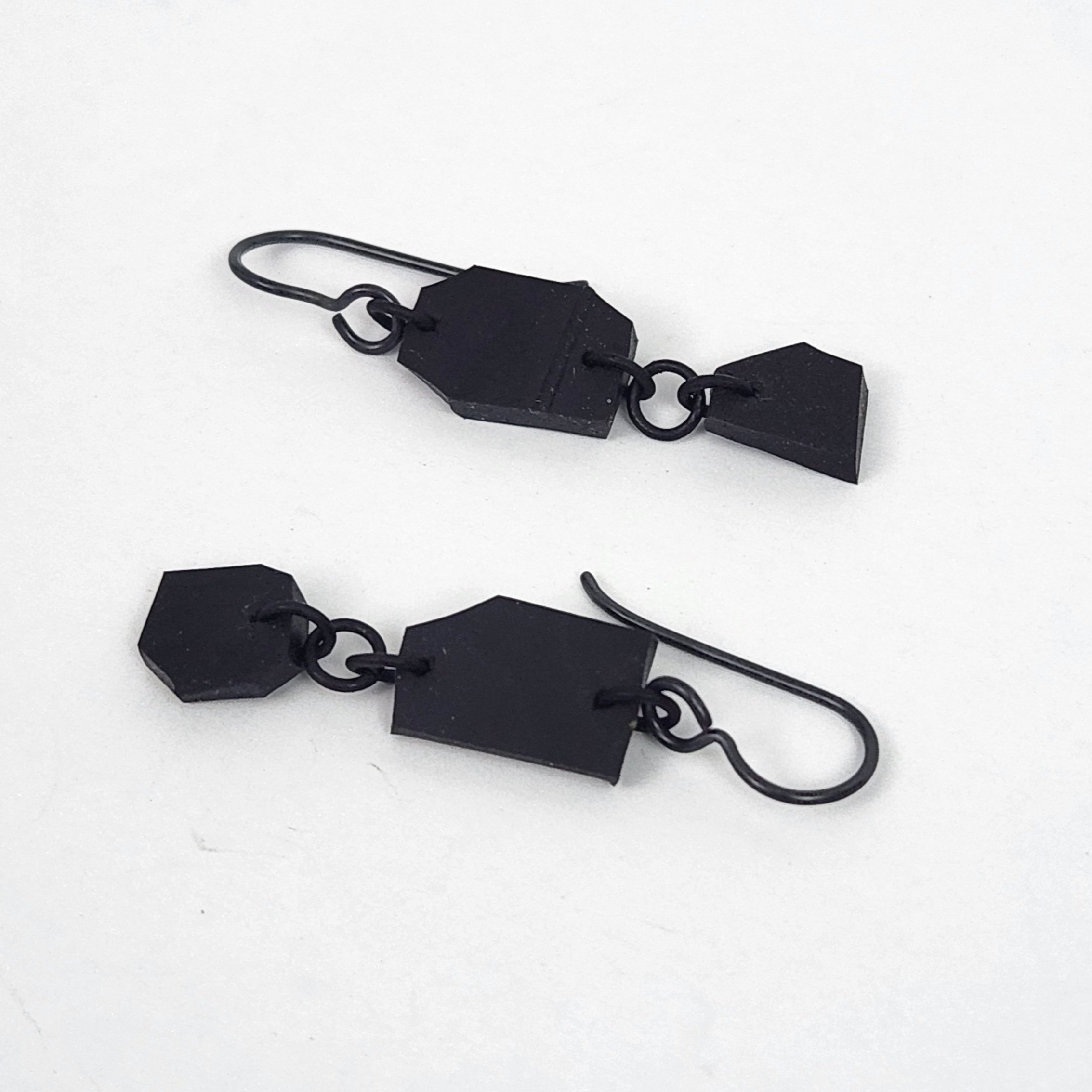 small black earrings, inner tube earrings, upcycled earrings