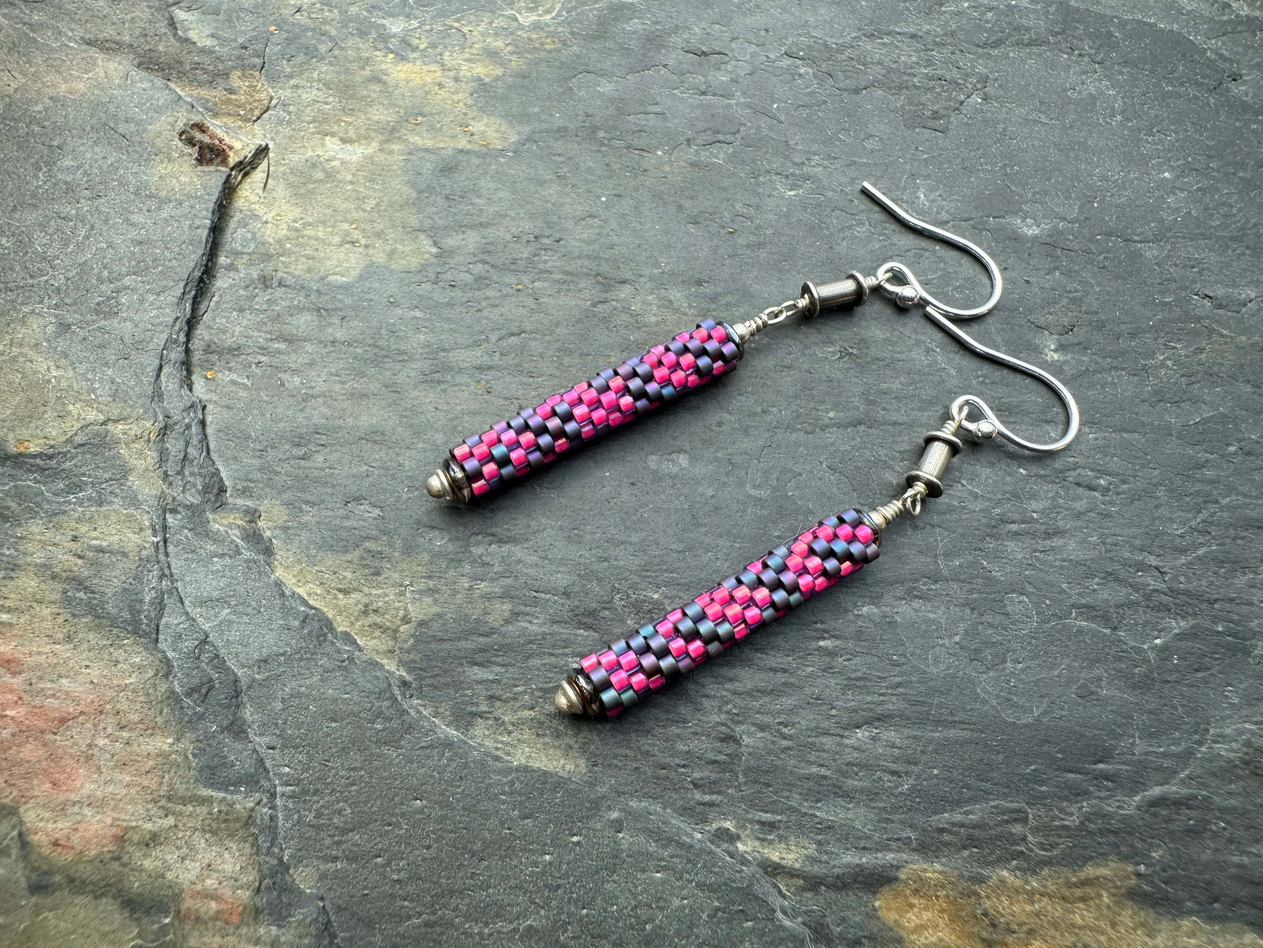 Stitched Earrings with bali Spools