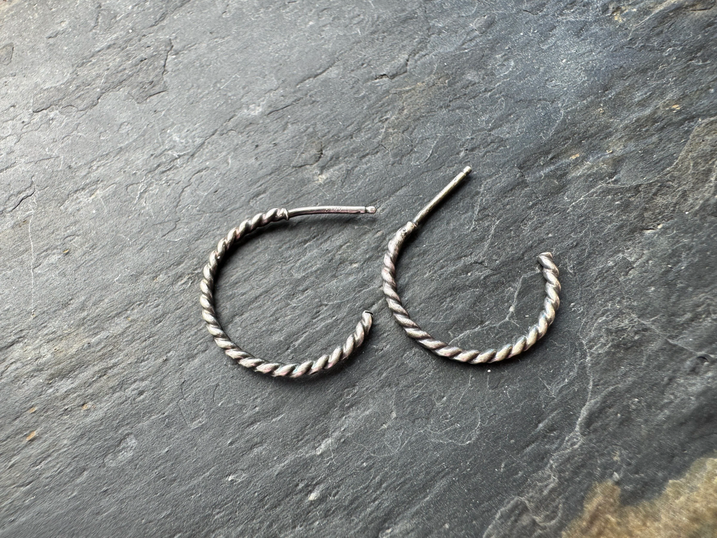Sterling Silver Twisted Hoop