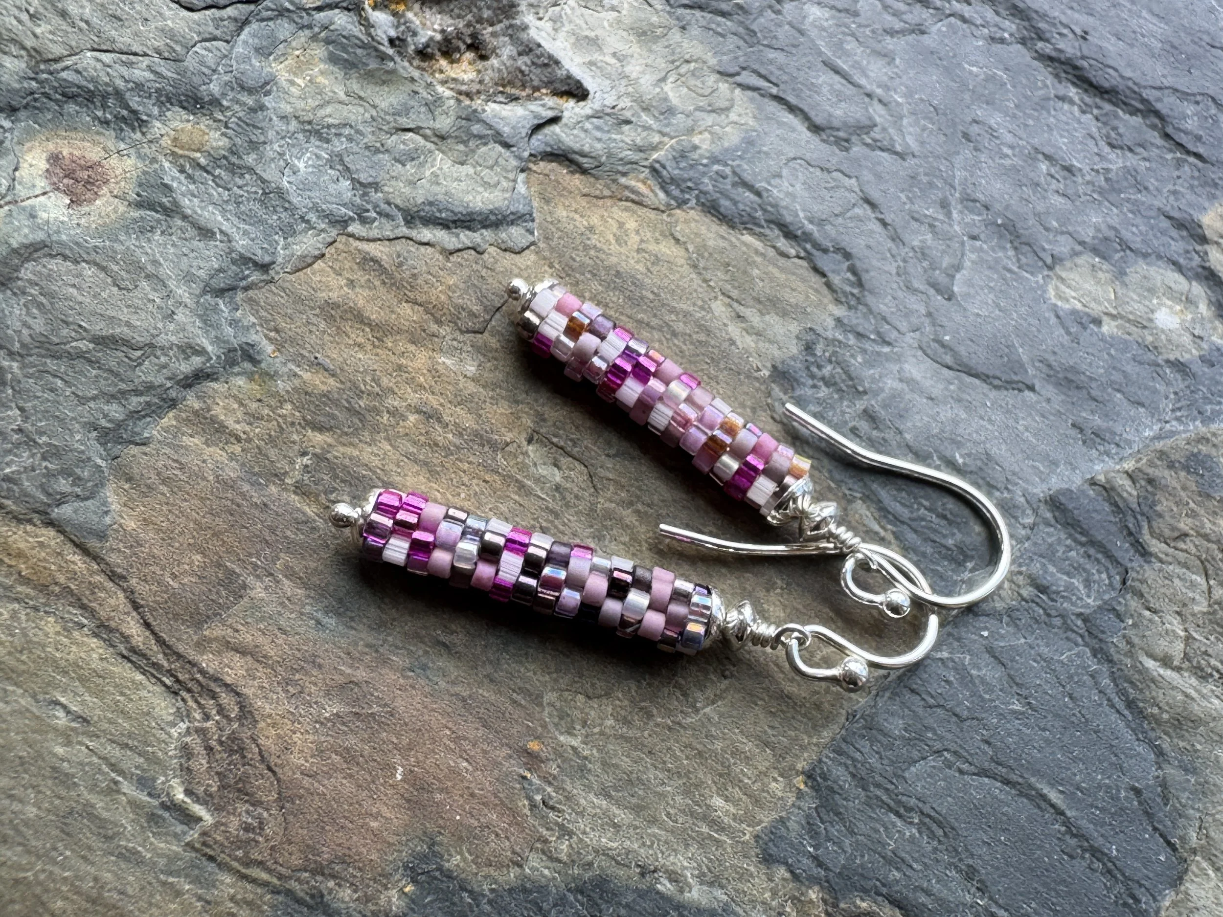 Stitched Earrings with Silver Accents 7
