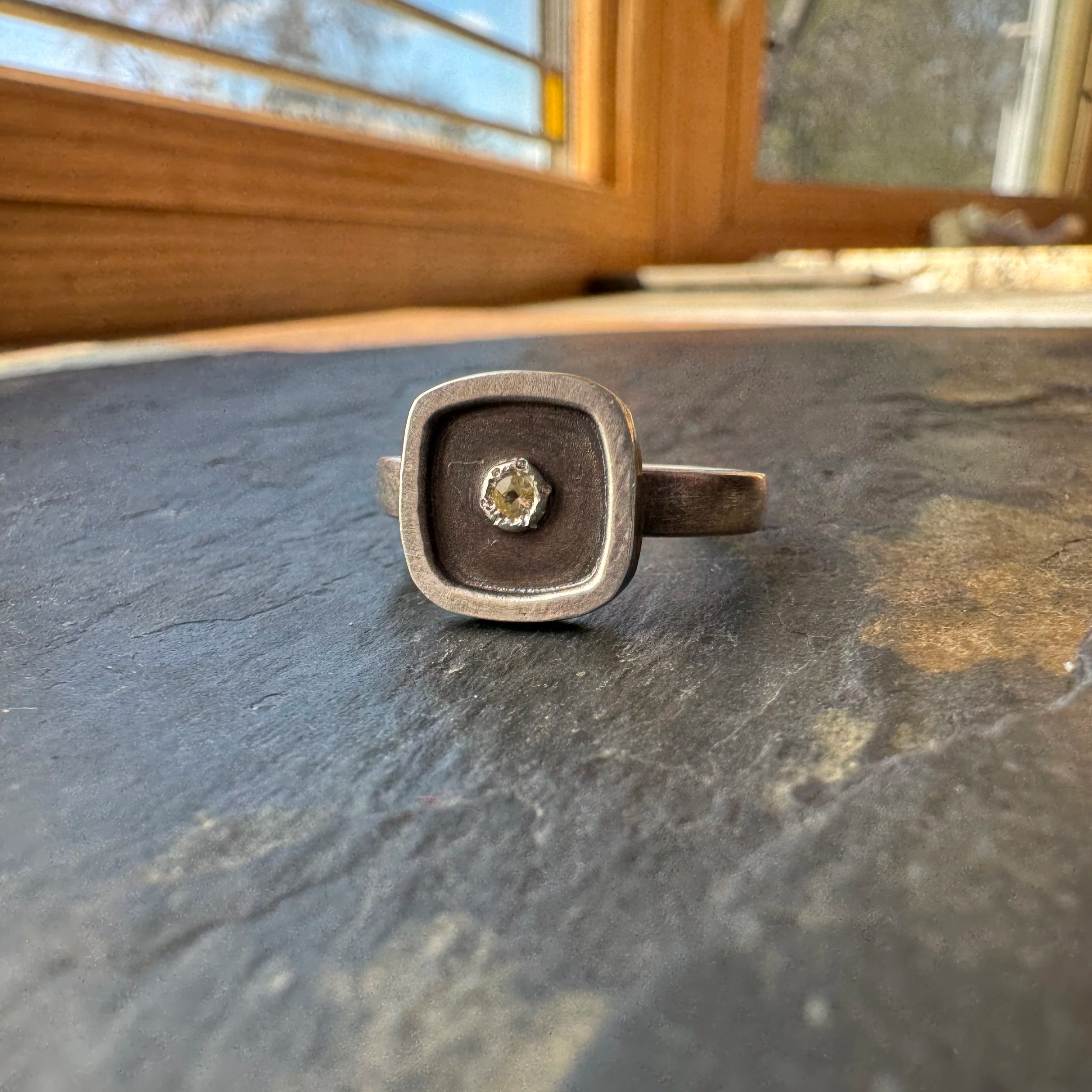 Yellow Sapphire Square Ring