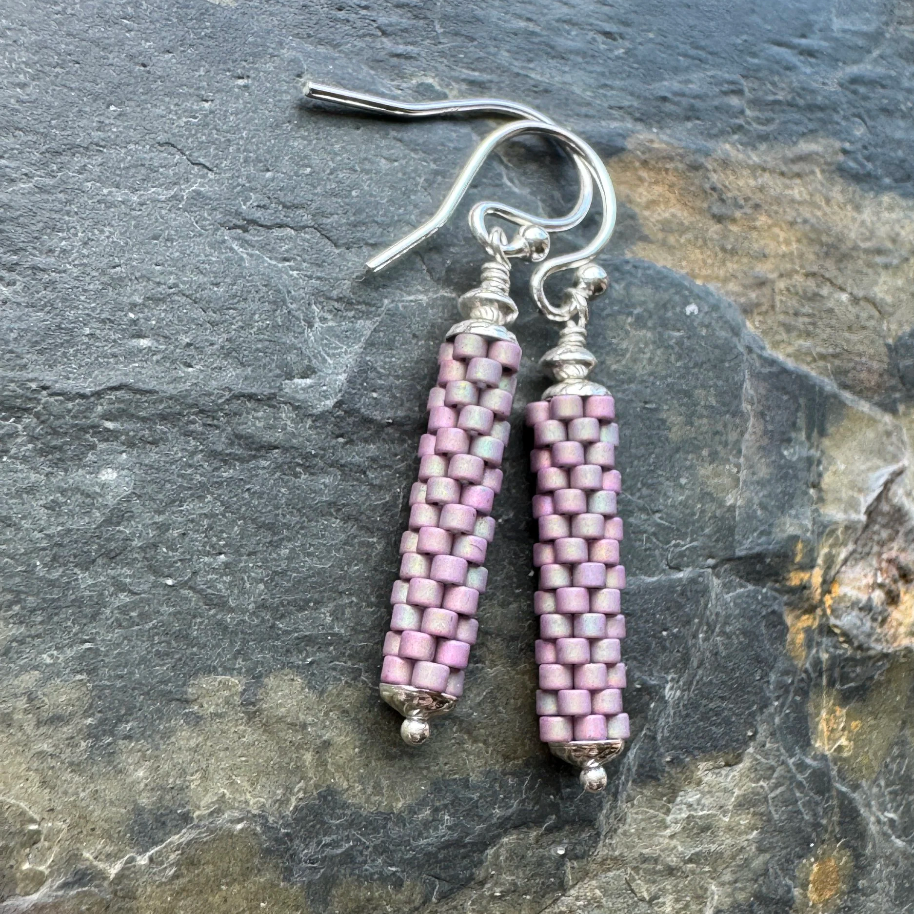 Stitched Earrings with Silver Accents 6