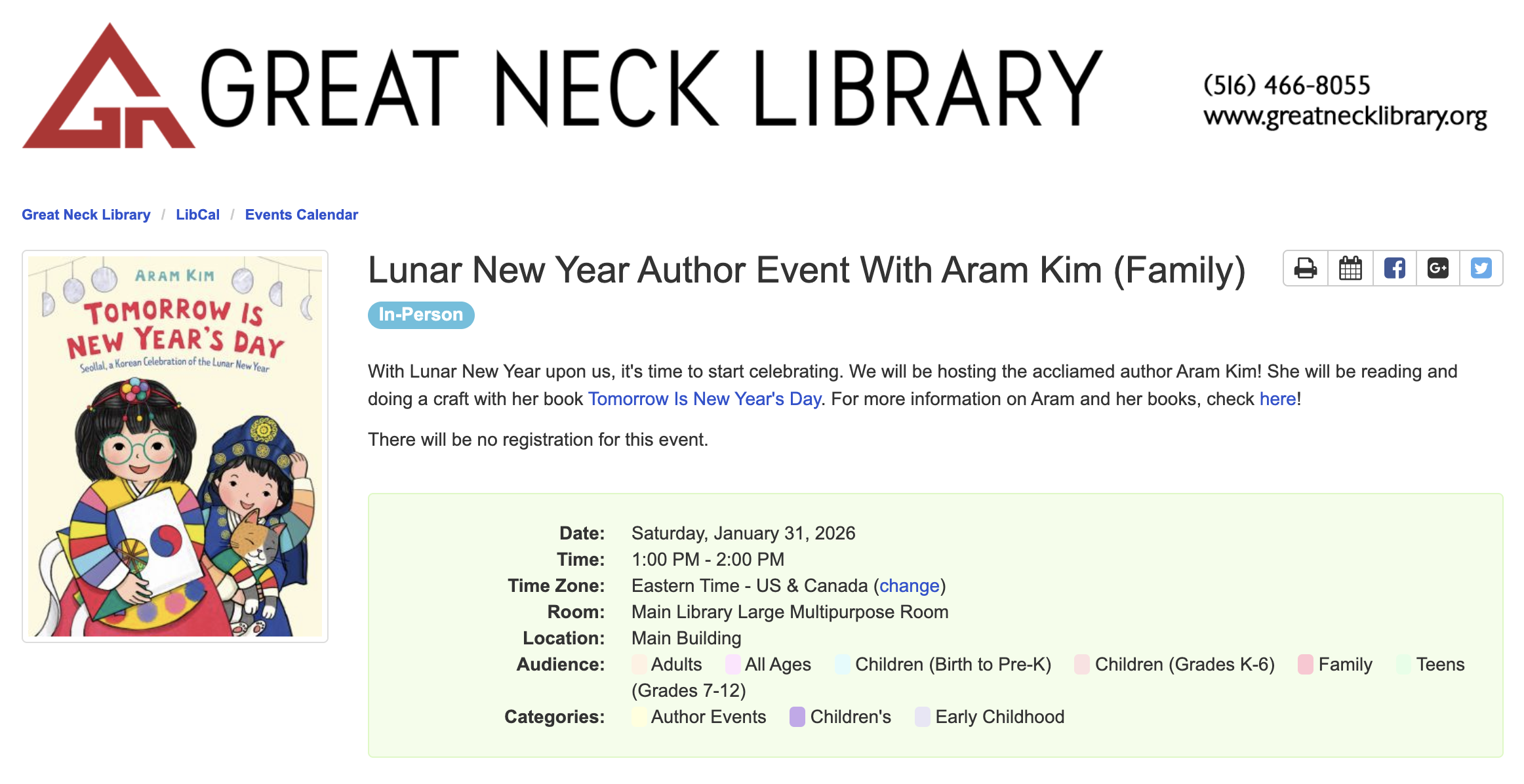 Great Neck Library: Lunar New Year Storytime &amp; Activity