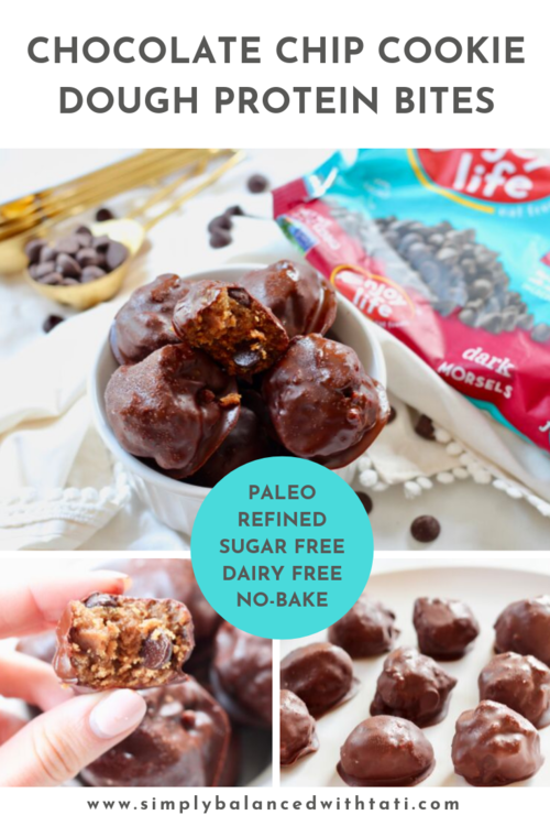 paleo Chocolate chip Cookie Dough protein bite