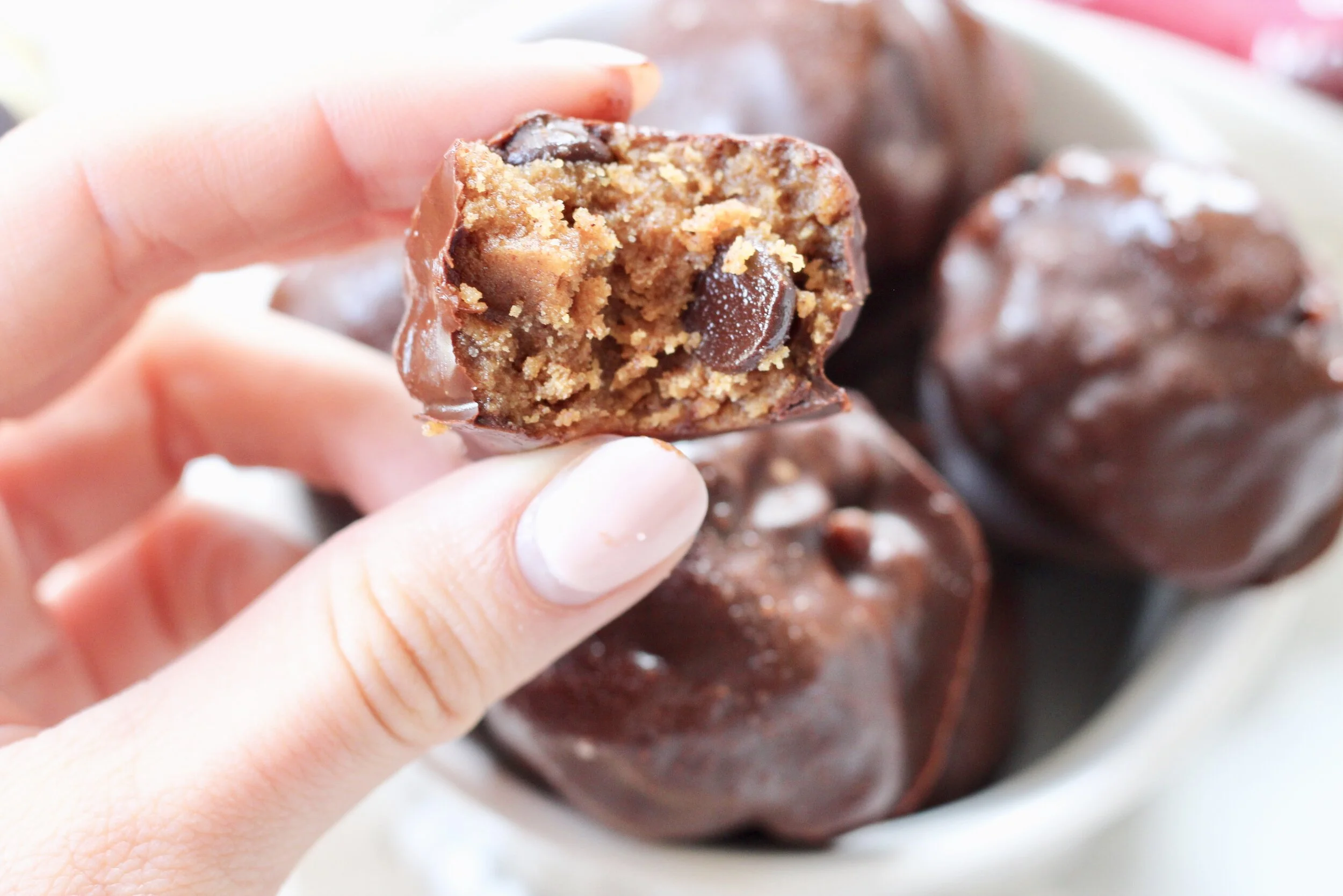 paleo Chocolate chip Cookie Dough protein bite
