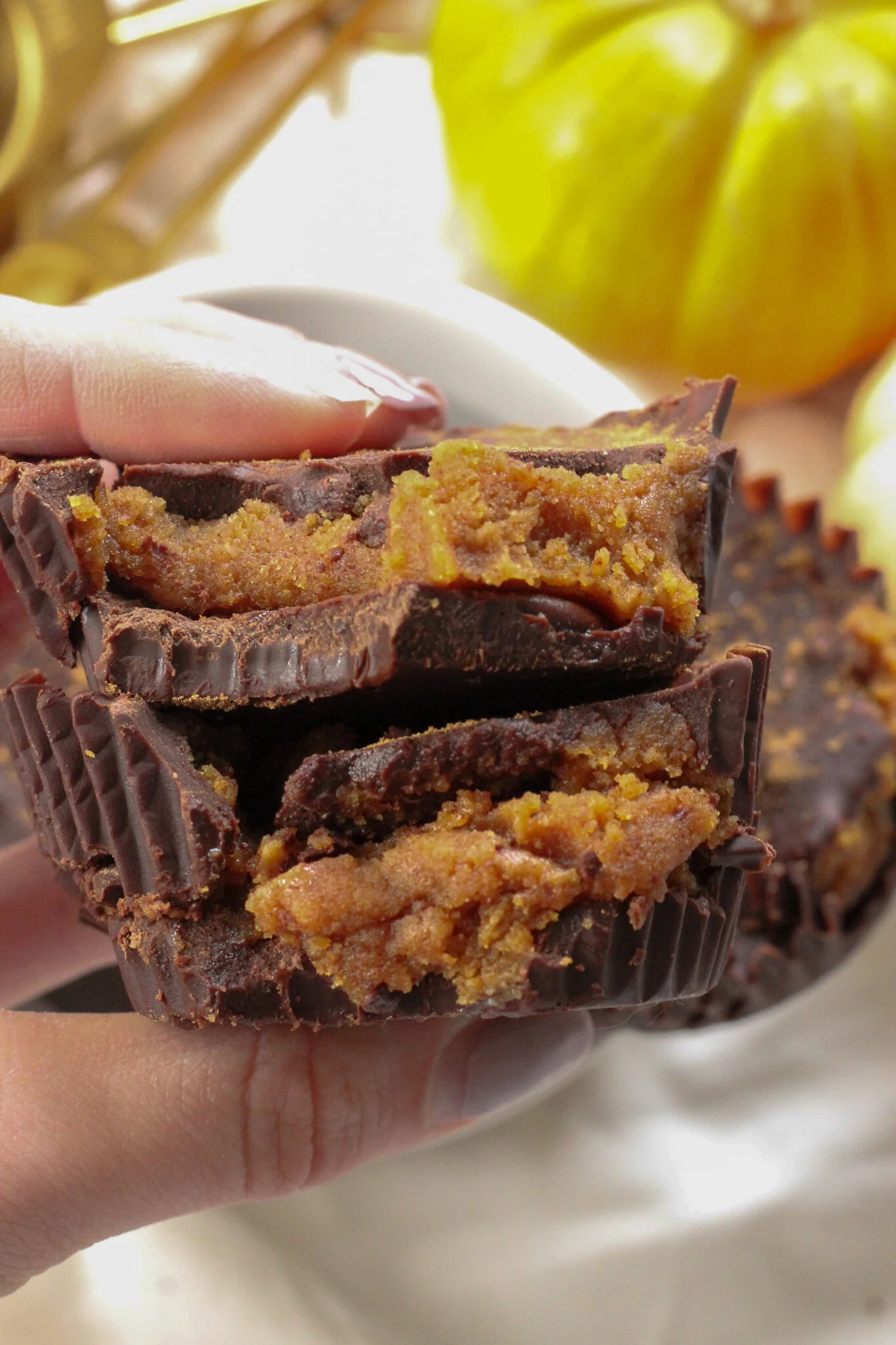 Chocolate pumpkin butter cups
