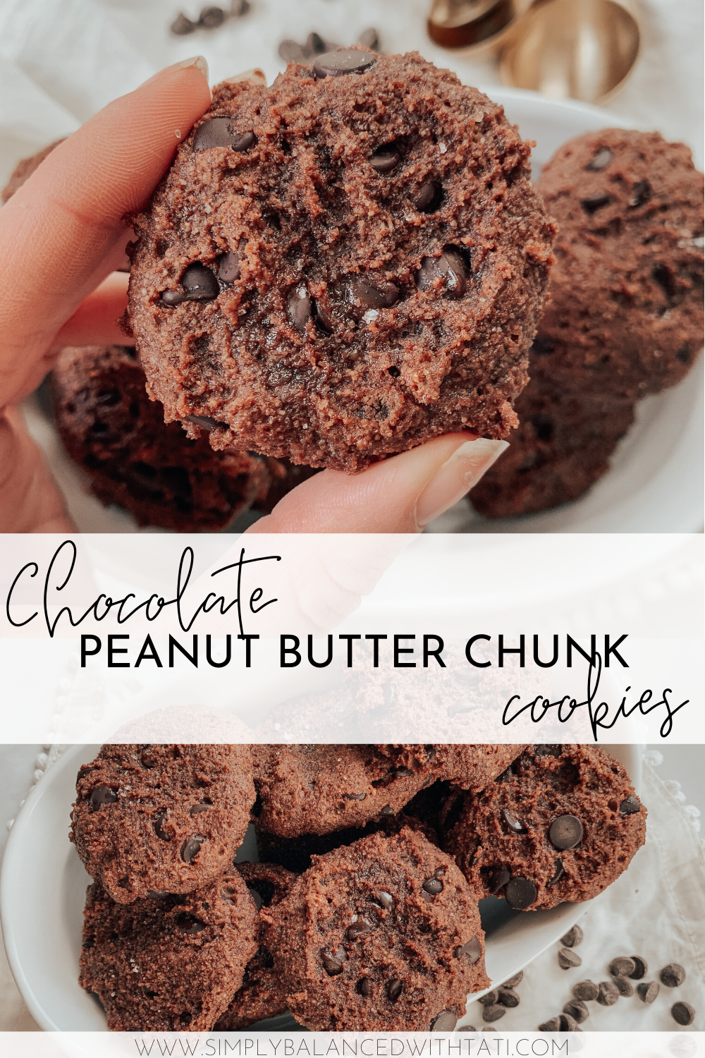 Chocolate Peanut Butter Chunk Cookies