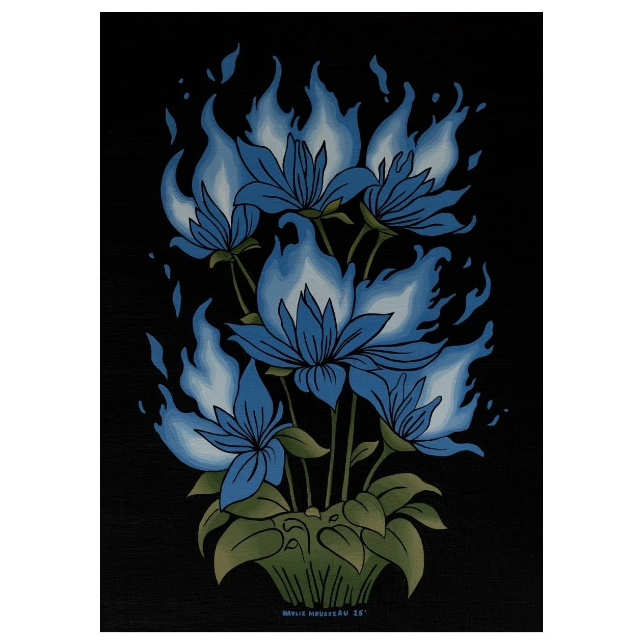 Flame Flowers Print