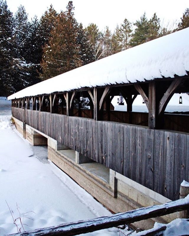 The covered bridge that crosses the Mill Pond dam is one of the most pictured places at our storied homestead, second to the Mill itself of course. Restoring this beauty was a labour of love. You can read all about the process and the wonderful volun