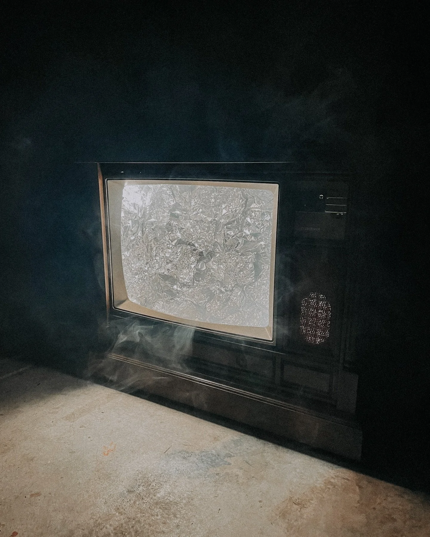 This was an idea I had that I&rsquo;m so thankful for seeing it through. I wanted to capture a photo of something coming out of a TV but how could I still create TV static? So I thought aluminum foil and lights on the side of it should do it. Kind of