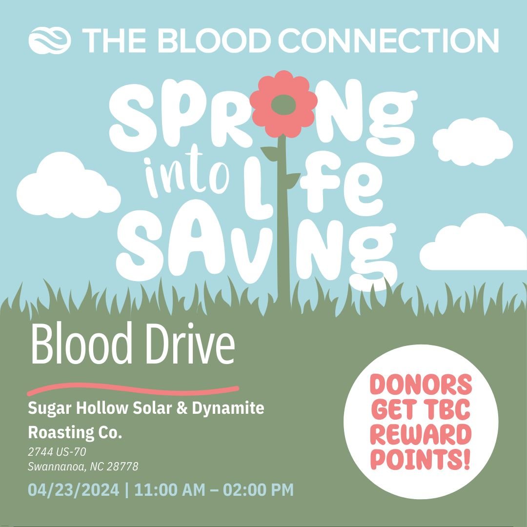 Give blood and support your community! We&rsquo;ll be at the @dynamiteroastin  Company Production Facility with @thebloodconnection  blood bus on April 23rd  from 11:00 AM to 2:00 PM. Your donation can make a world of difference to those in need. For