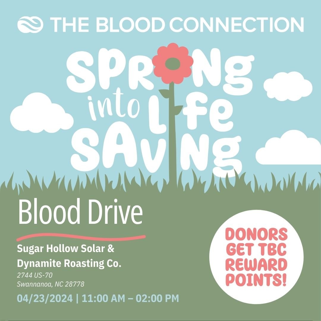 Give blood and support your community! We&rsquo;ll be at the @dynamiteroastin Production Facility with @thebloodconnection blood bus today from 11:00 AM to 2:00 PM. Your donation can make a world of difference to those in need. For every blood donati