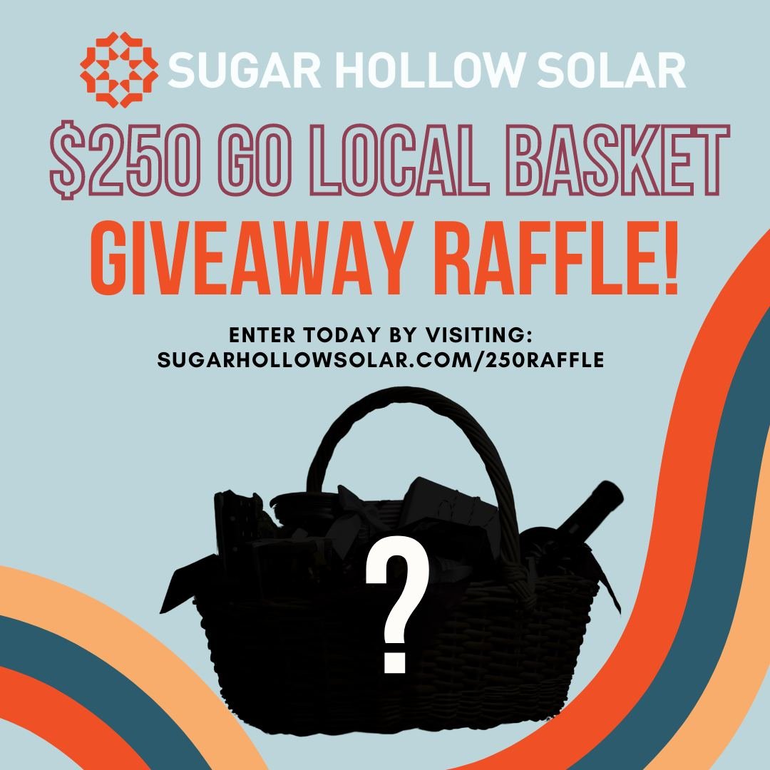We&rsquo;ve put together a basket of @golocalasheville member products and services just for you. There are multiple ways to enter so visit www.sugarhollowsolar.com/250raffle for a chance to win and support local businesses! 

Our $250 Go Local Baske