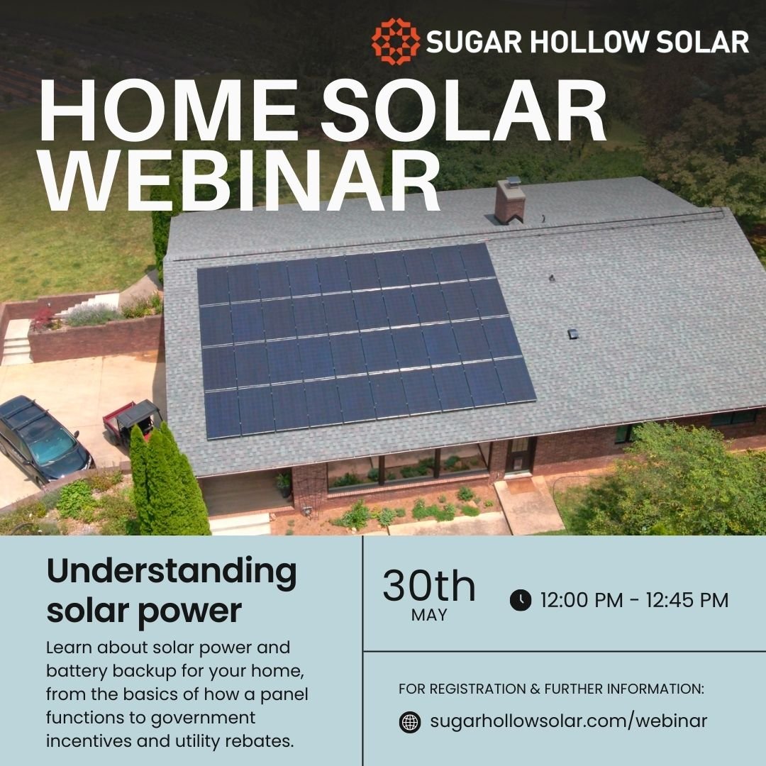 Join us for a FREE webinar on solar power for your home!

Whether you're a solar enthusiast or just curious about how solar energy works, this webinar is perfect for you. Learn about the benefits of solar energy for your home, how it can save you mon