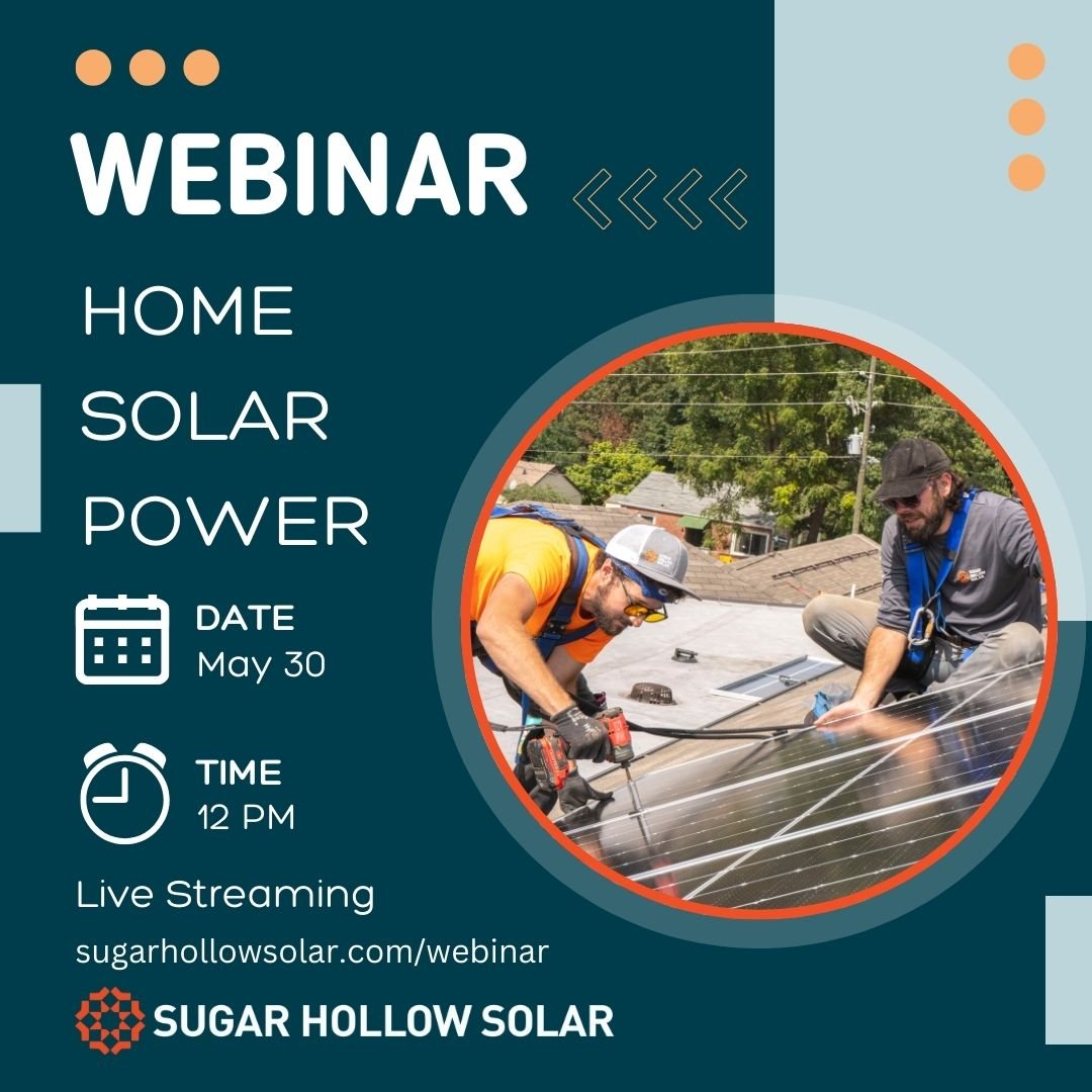 Today is one of your last chances to register for our FREE webinar on solar power for your home!

Whether you're a solar enthusiast or just curious about how solar energy works, this webinar is perfect for you. Learn about the benefits of solar energ