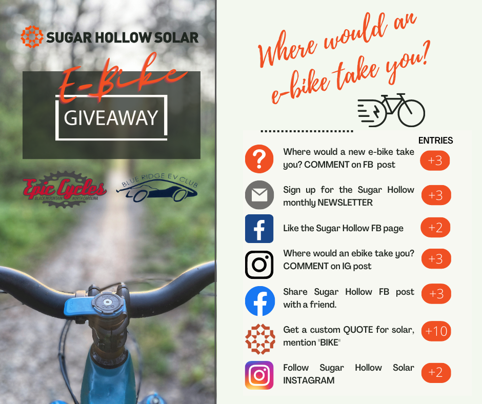 Ebike Giveaway Contest and Rules — Sugar Hollow Solar