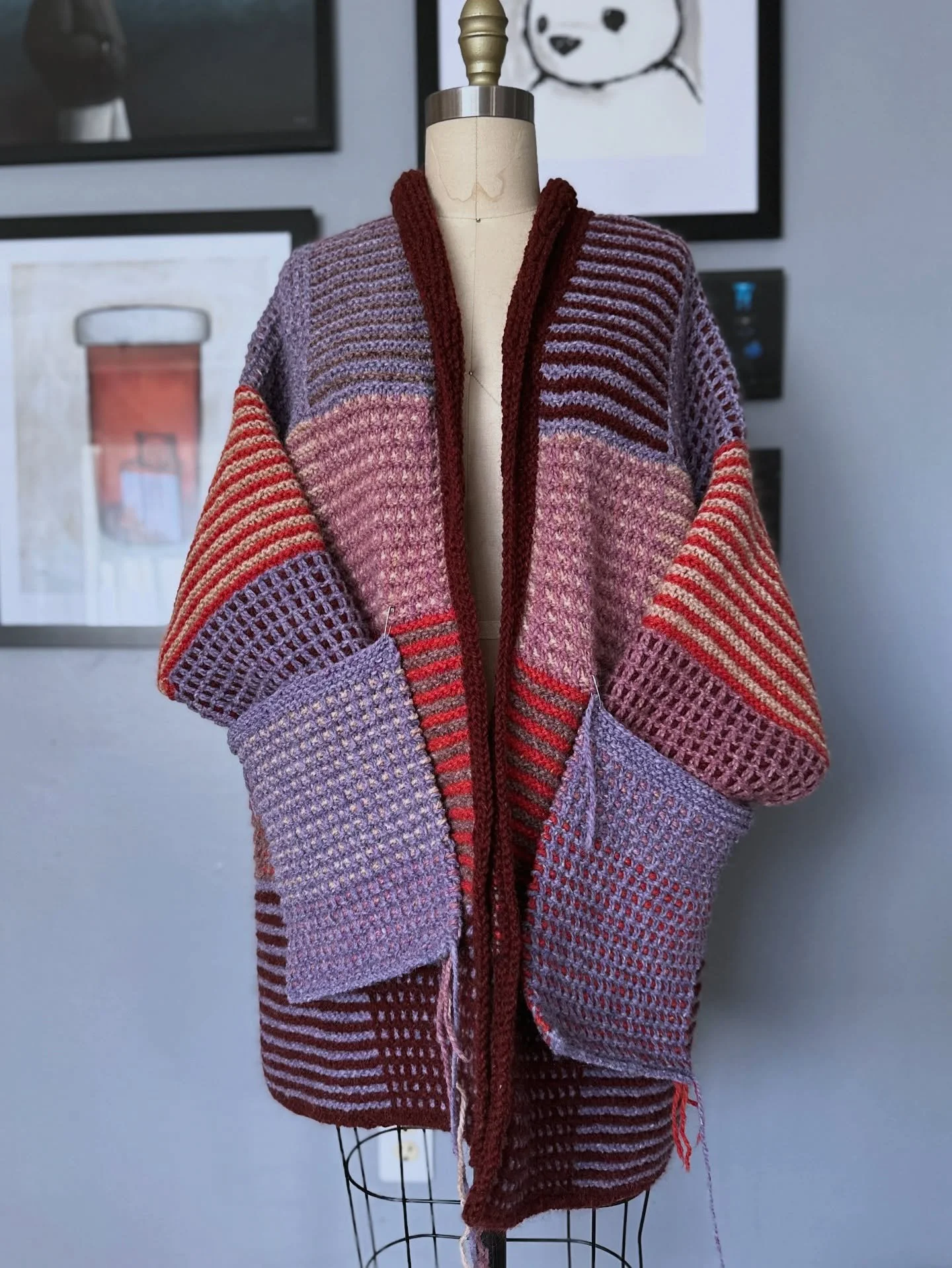 Since this photo was taken, this design with @peace_fleece has been complete!! I am sooooo happy with it. I&rsquo;ve been chasing that oversized cozy cardigan coat feeling since I made my Home Sweet Home cardigan coat that birthed the knit formula pa