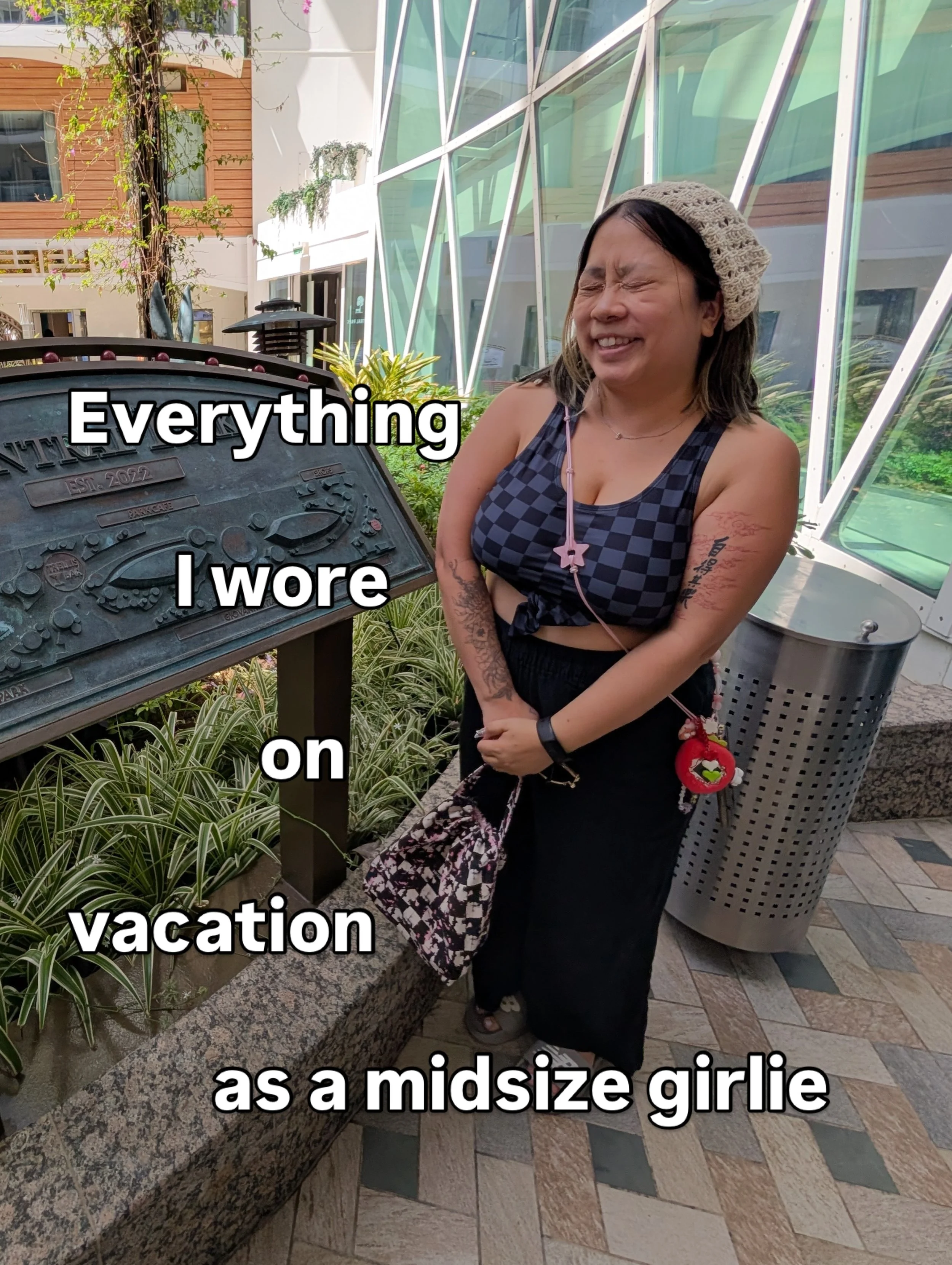 From Detroit > Miami > Bahamas ☀️: Everything I wore on vacation as a midsize girlie.

I packed knits and crochet tops. It was hot, so fu*king hot, that I opted not to wear any of them except for my knitted headscarf. I just couldn&rsquo;t swea