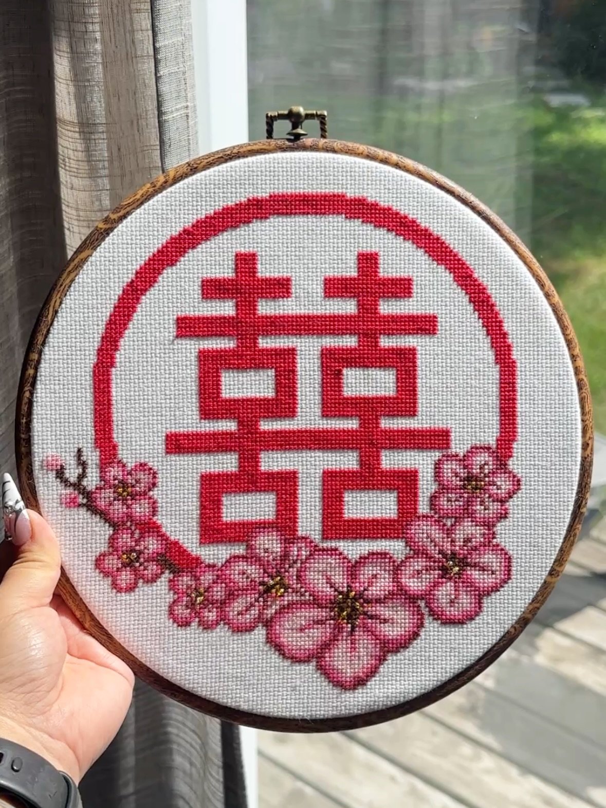 A moment on the grid of this wedding gift I made for @musicalpoem for her and Garrett&rsquo;s wedding day. Cross stitching until 1:30am a few nights leading up to the big day. Zero regrets. I just haven&rsquo;t stitched a thing since 😆

Double Happi