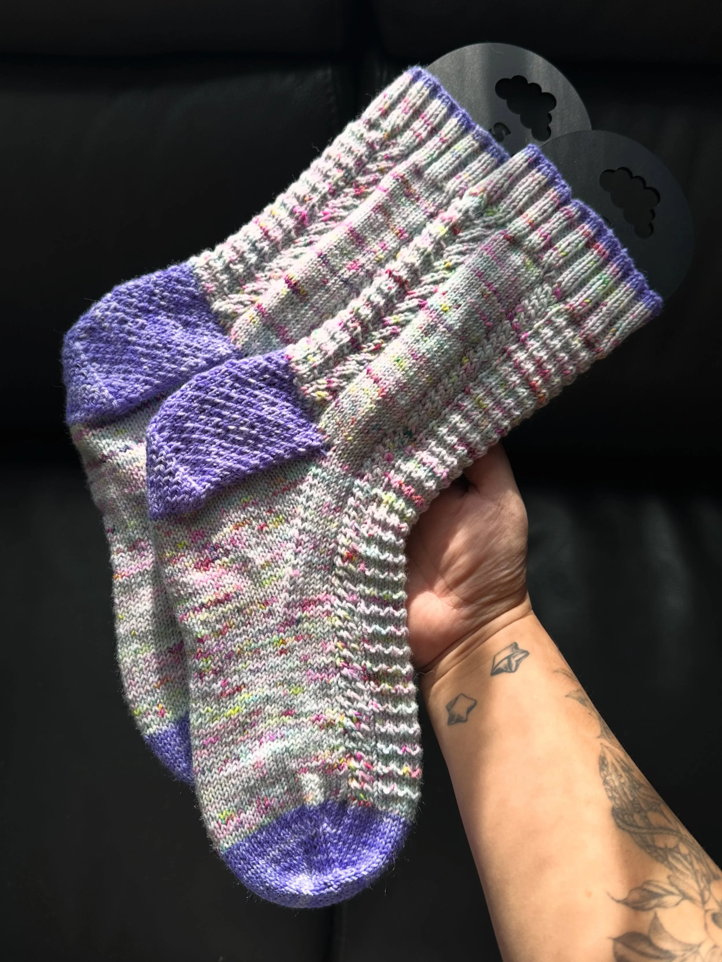 I FINALLY took photos of my recent-ish finished socks, the Romulus Socks, test knitted for @musicalpoem! I flew thru these socks! I finished knitting them on the flight home from our big family vacation. Didn&rsquo;t even have second sock syndrome. T