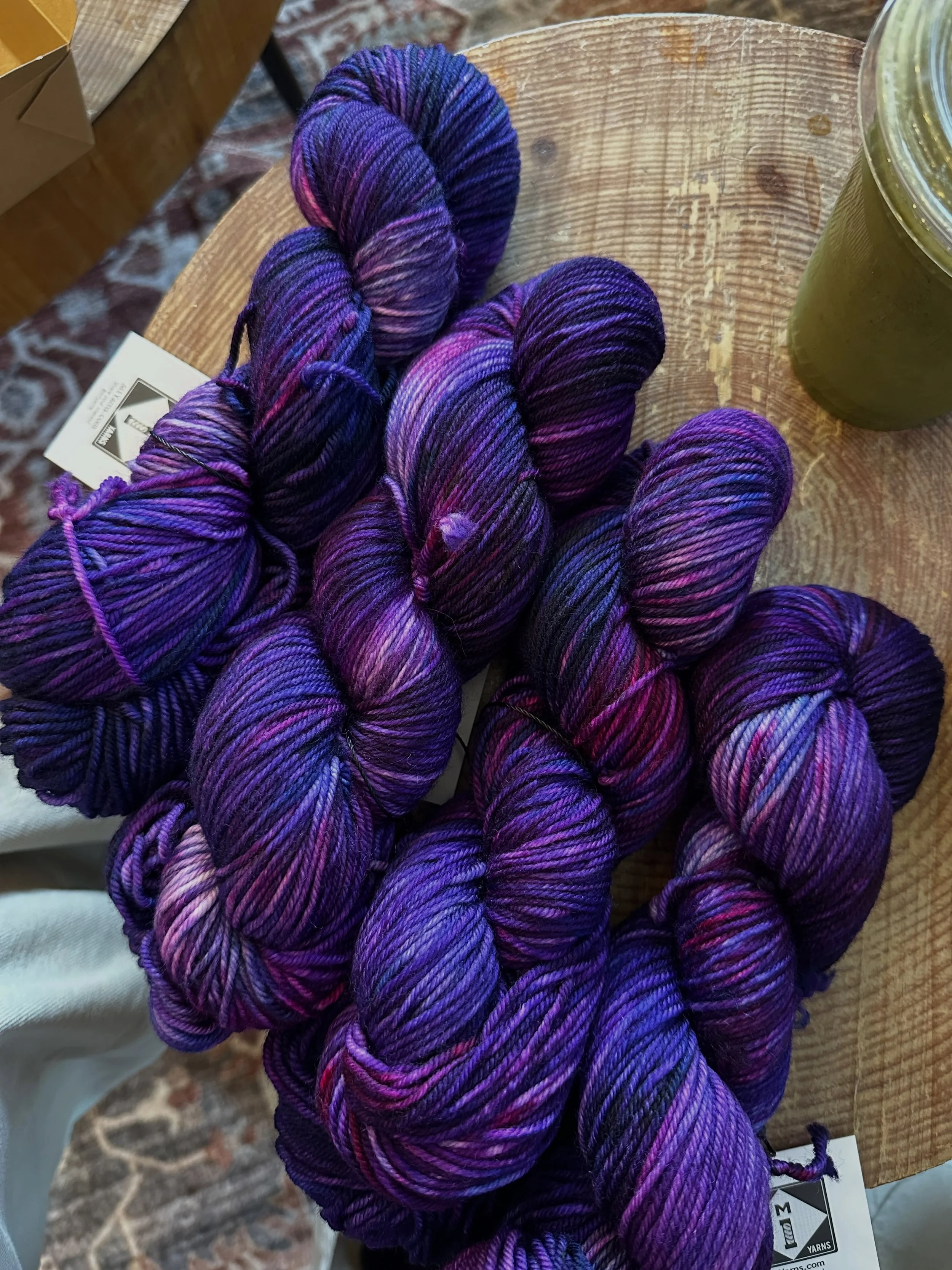 I want to preface by saying, I am NOT going to dye yarn for a living. 😆 I just had a really great time taking a yarn dyeing workshop with @m1yarns and @haveyouanywoolmi, on @musicalpoem birthday too!

We picked between fingering weight or DK for the