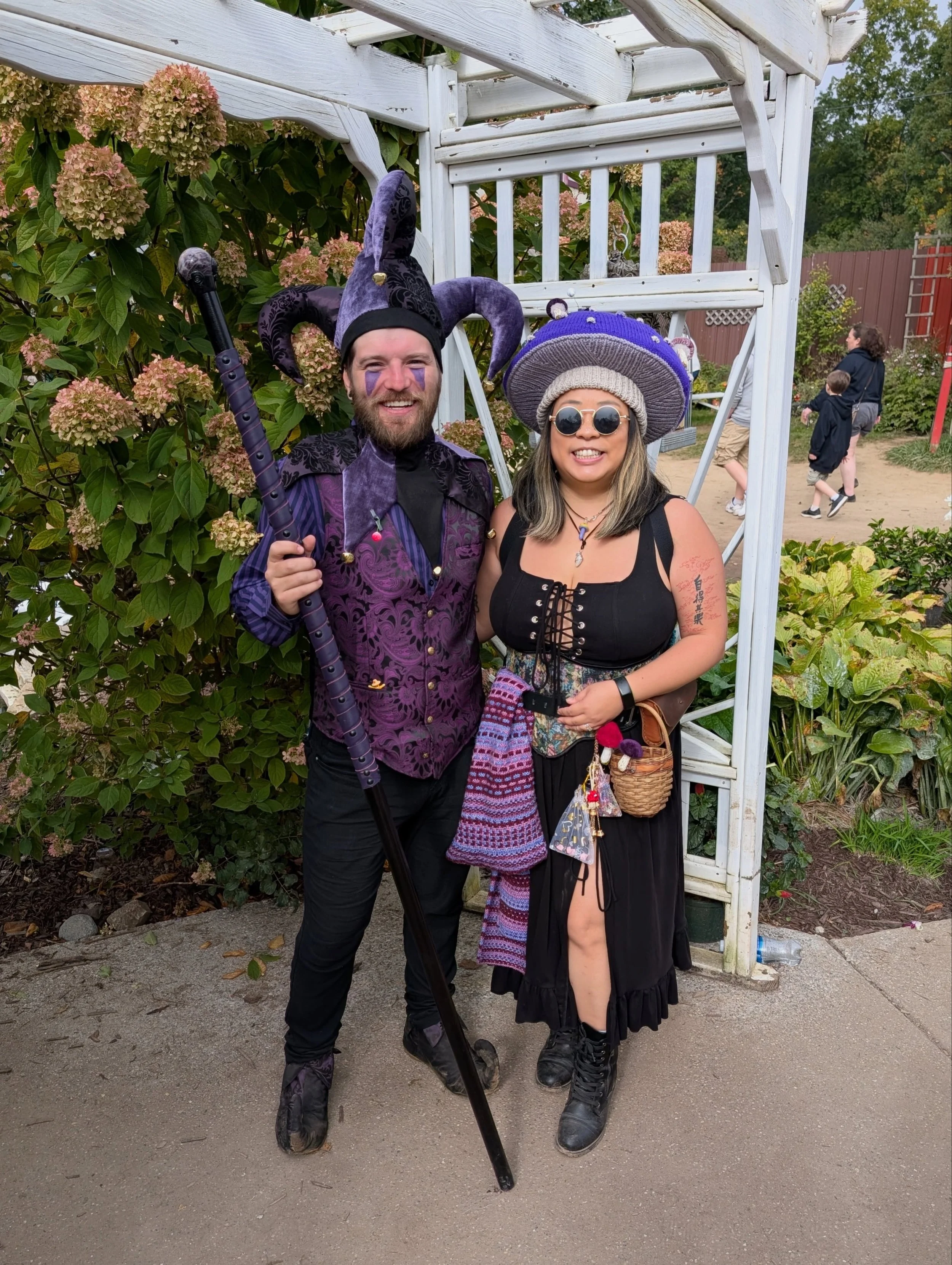 Our first ren faire, @michrenfest !! I still have so much I want to share!! Like everything I knit and sewed for @mclupo16 and I for the occasion. Can you tell what I made??? I&rsquo;ll share more soon but first, I&rsquo;m tired. 😆

#MichiganRenaiss
